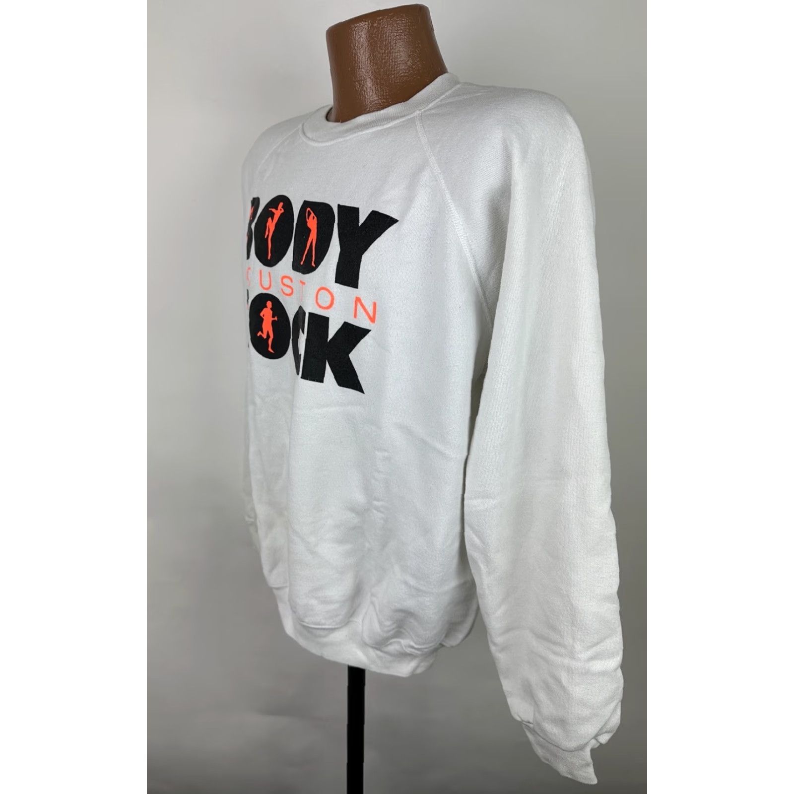 Hanes VINTAGE Hanes White Raglan Sweatshirt XL Men Pullover 90s 80s Crew Neck Lightweight Cotton Blend Graphic Size US XL / EU 56 / 4 - 6 Thumbnail