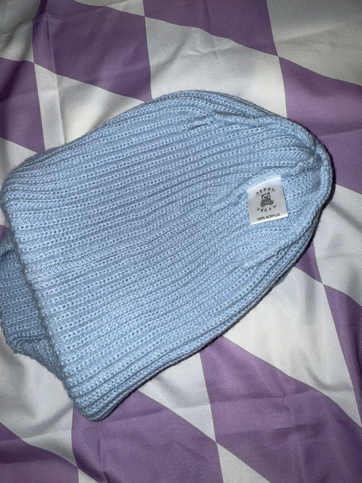 Teddy Fresh Teddy fresh baby blue striped beanie Size ONE SIZE - 4 Thumbnail