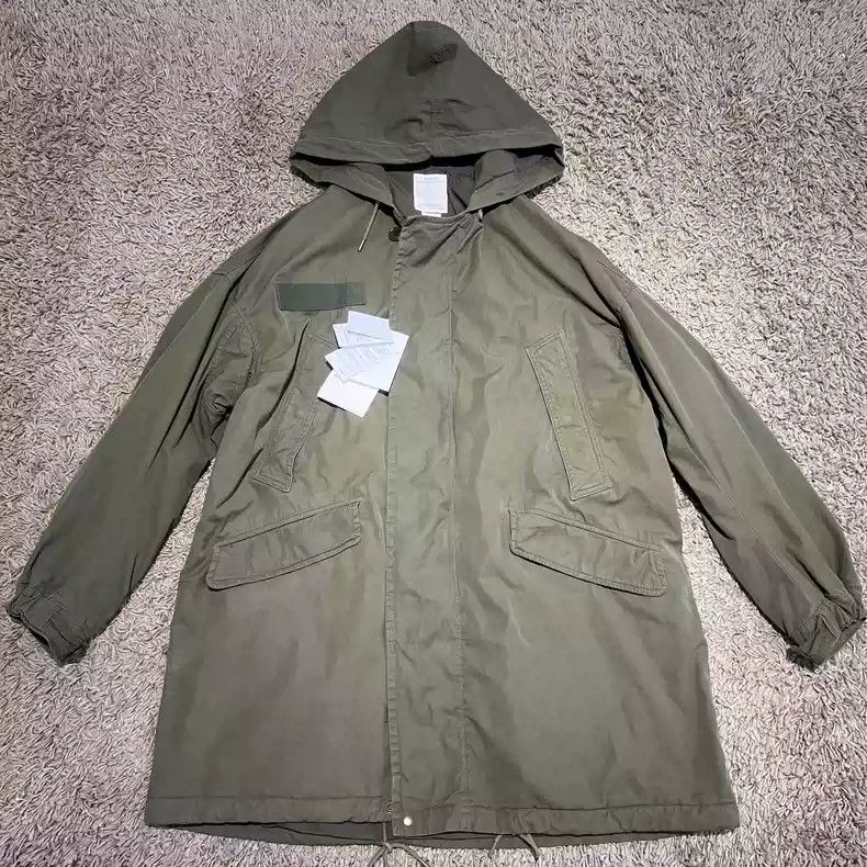 image of Visvim Patterson Overcoat C/ny in Olive, Men's (Size Medium)