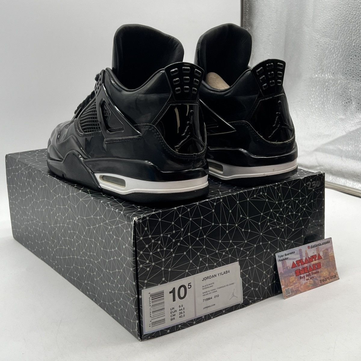 Jordan Brand Air Jordan 4 11lab4 black Size US 10.5 / EU 43-44 - 4 Thumbnail