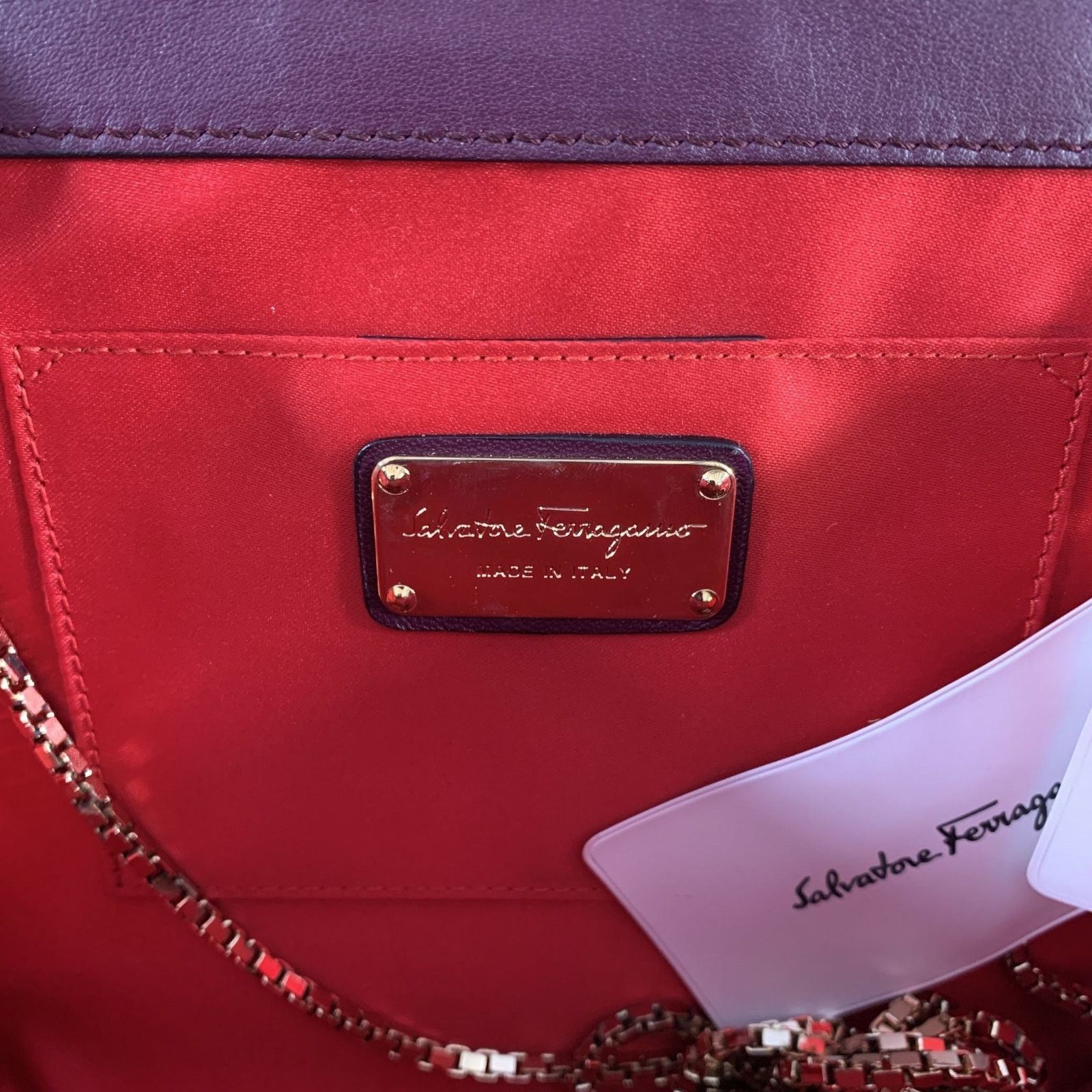 Salvatore Ferragamo SALVATORE FERRAGAMO Purple Quilted Patent Clutch Bags Size ONE SIZE - 7 Thumbnail