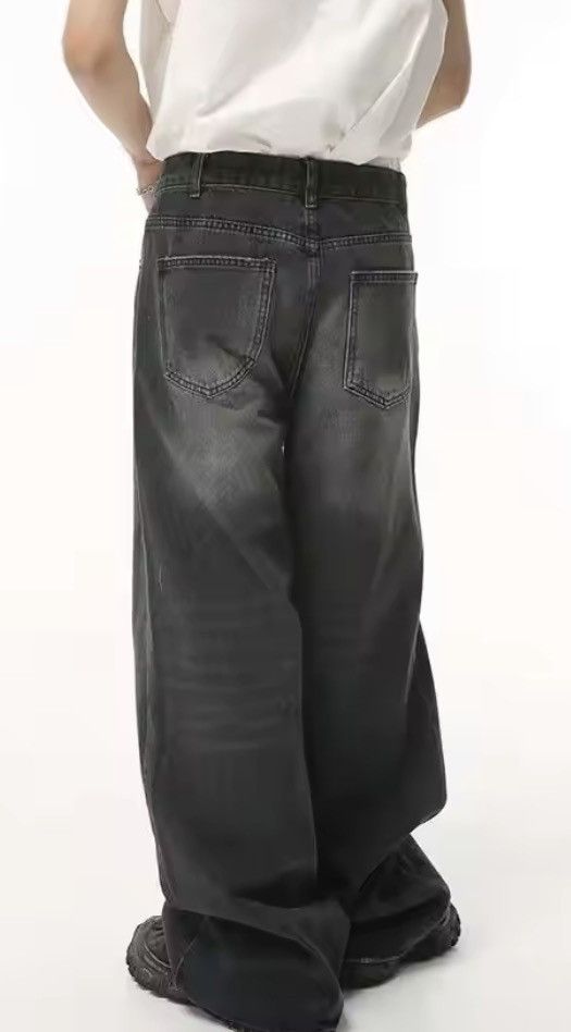 Japanese Brand baggy black wide leg jeans y2k/200s Size US 29 - 5 Thumbnail