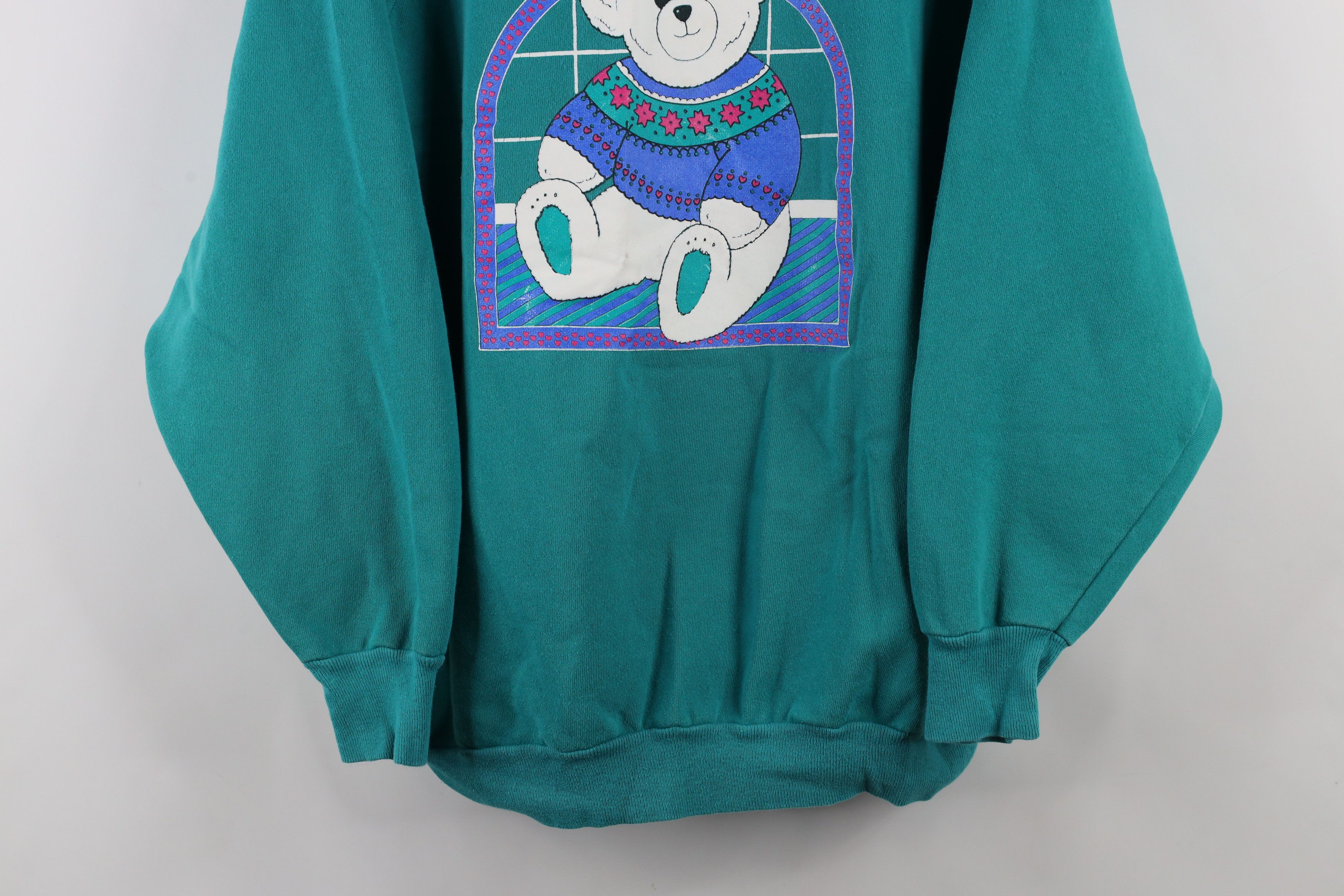 Vintage Vintage 90s Streetwear Christmas Teddy Bear Sweatshirt USA Size 3XL / US 20-22 - 3 Thumbnail