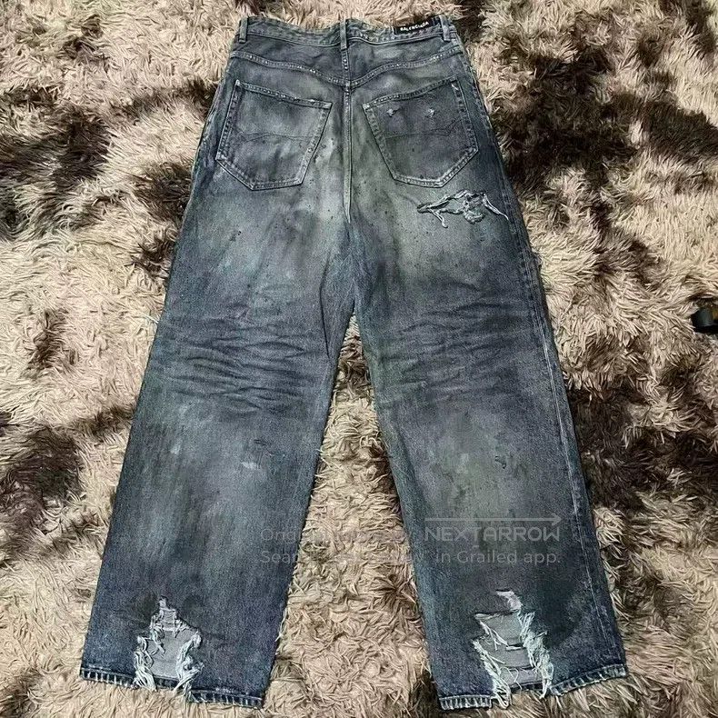 Balenciaga Balenciaga size M Double Knee Ripped Tie-Dye Denim Pants Size US 27 - 2 Thumbnail