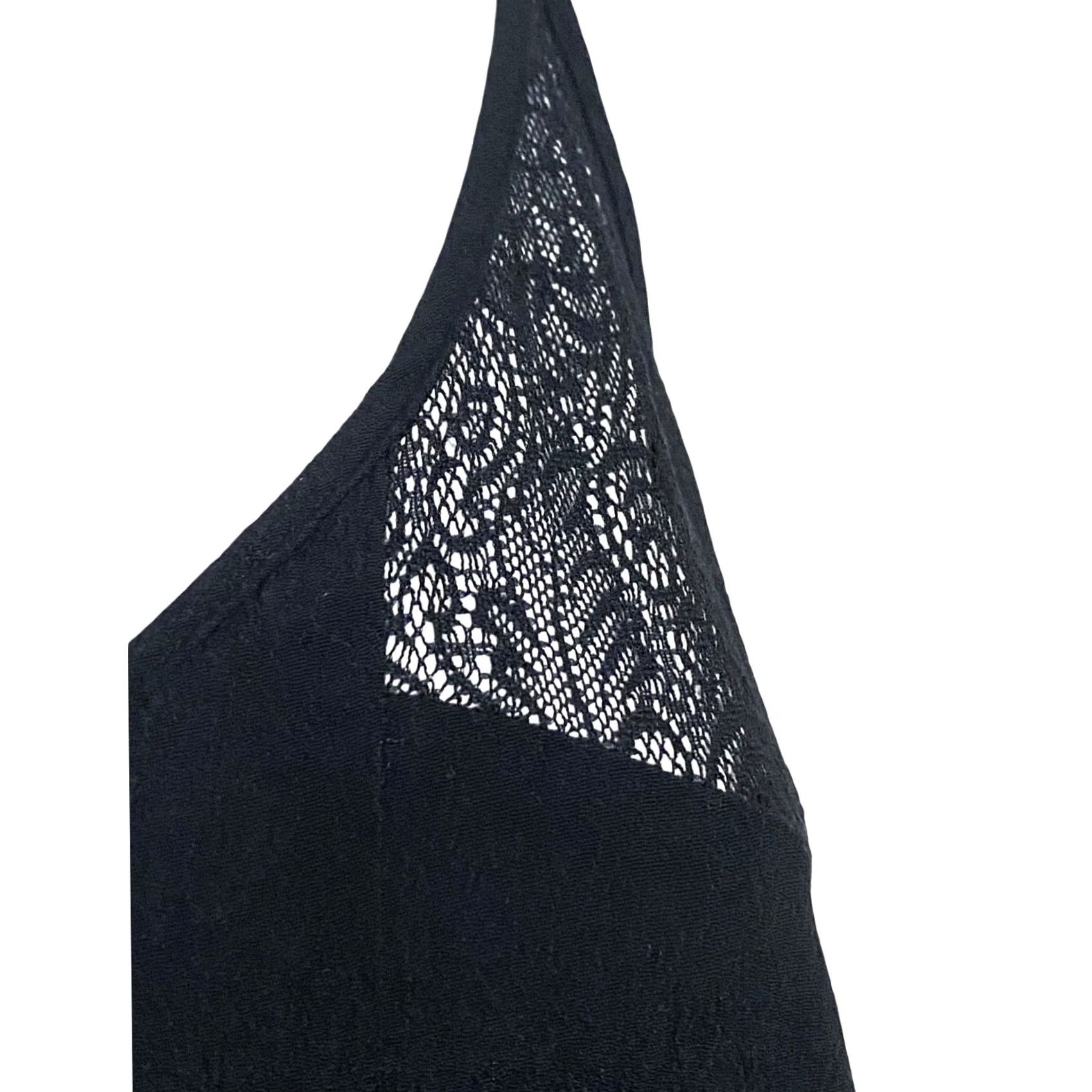 Vintage Trouve Black Camisole Top L Women Sleeveless Sheer Lace Gothic Grunge Y2K Party/Cocktail, Casual, Travel Womens Size L / US 10 / IT 46 - 2 Thumbnail