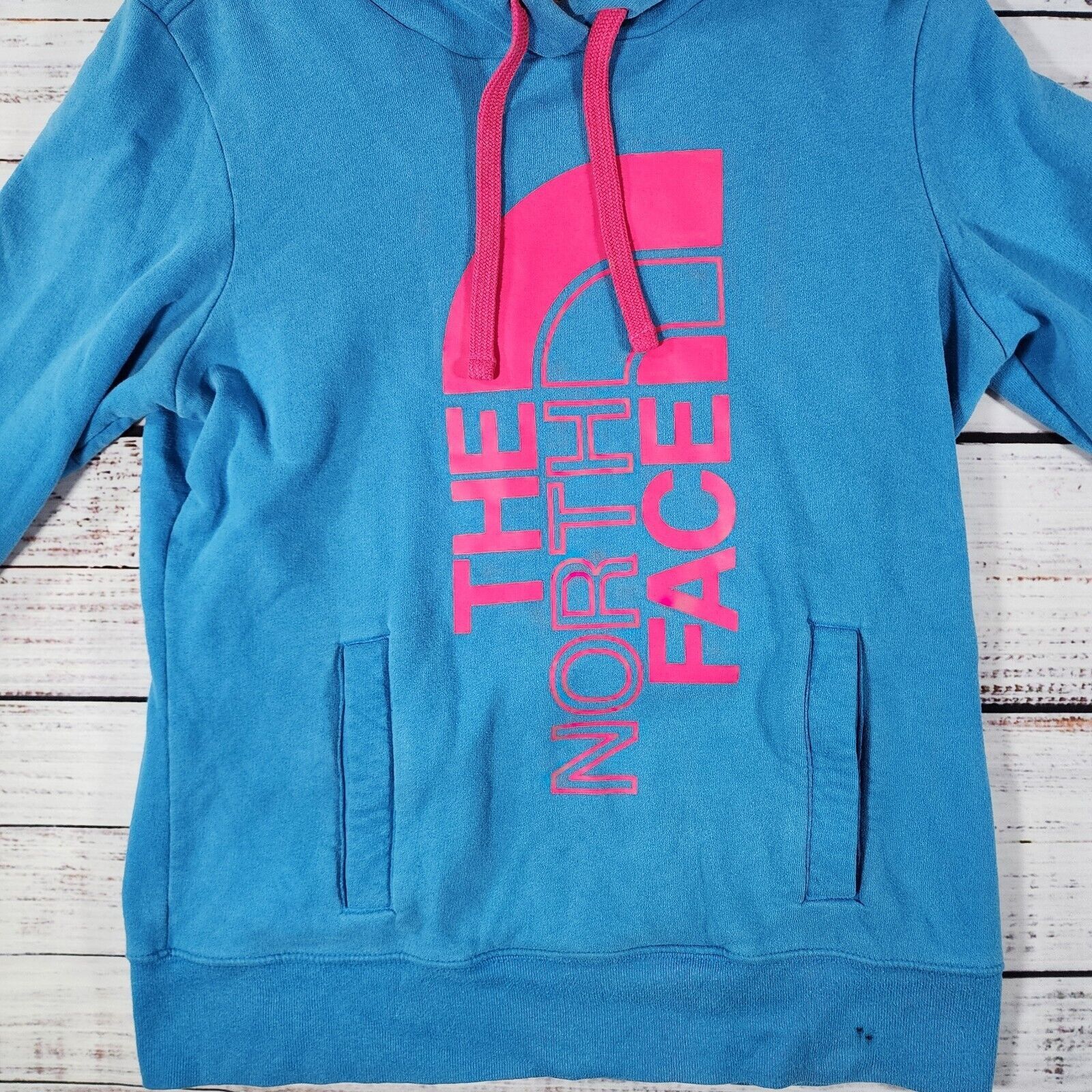 The North Face The North Face Blue Pink Hoodie Women M Sweatshirt Pullover Size M / US 6-8 / IT 42-44 - 3 Thumbnail
