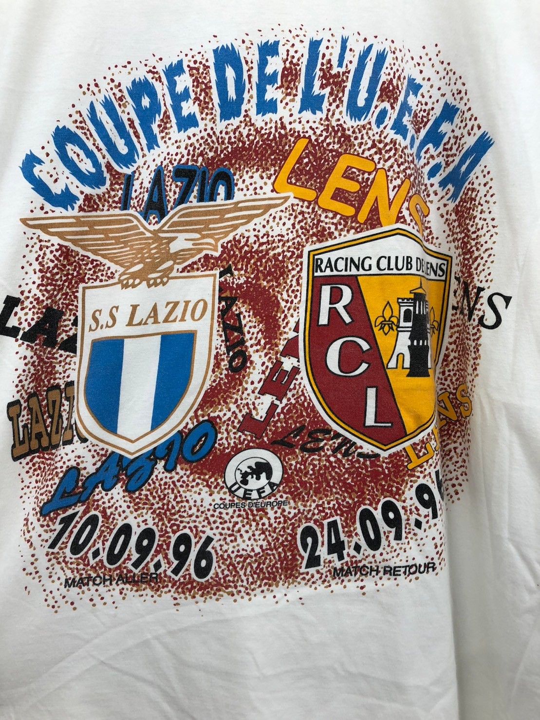 Vintage Vintage 1996's Lazio Vs RC Lens shirt Coupe De L'U.E.F.A BN Size US M / EU 48-50 / 2 - 3 Thumbnail
