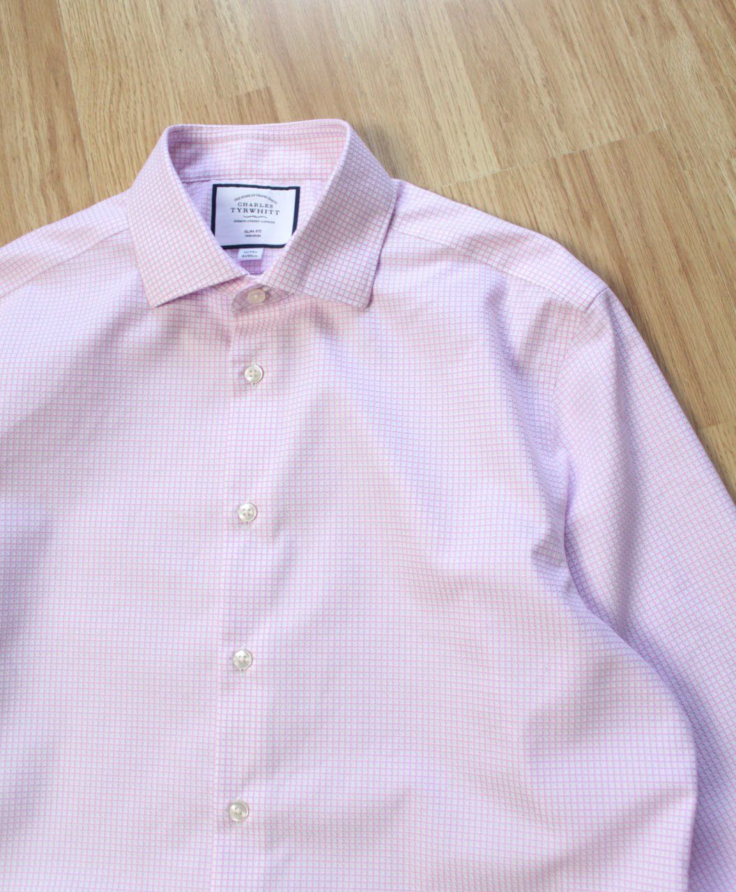 Charles Tyrwhitt 🔥 Charles Tyrwhitt Check Pink Button Up Long Sleeve Shirt Size US XL / EU 56 / 4 - 1 Thumbnail