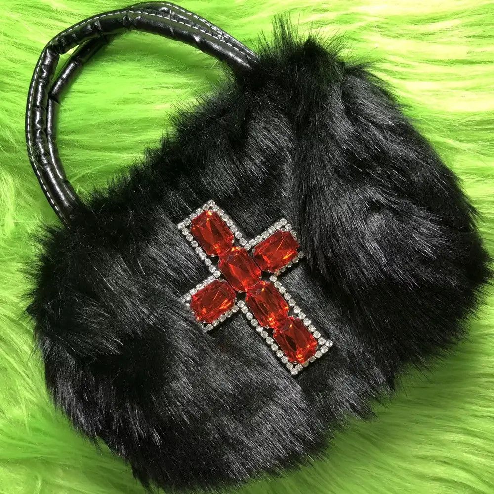 Other Gothic Punk Soft Black Cross Women’s Handbag Size ONE SIZE - 3 Thumbnail