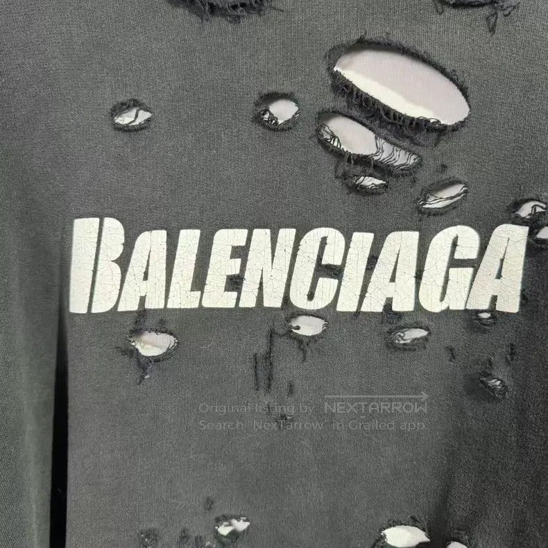 Balenciaga Balenciaga Ripped Hoodie Size US M / EU 48-50 / 2 - 3 Thumbnail