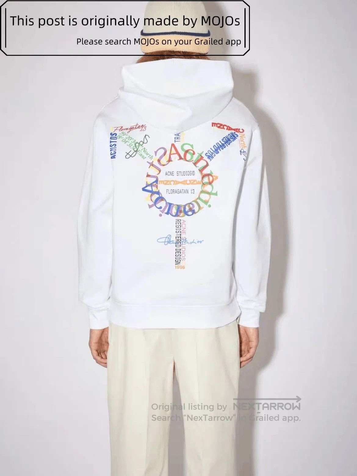 Acne Studios Acne Studios Colors Logo Print White Hoodie mojos1944. Size US XS / EU 42 / 0 - 7 Thumbnail