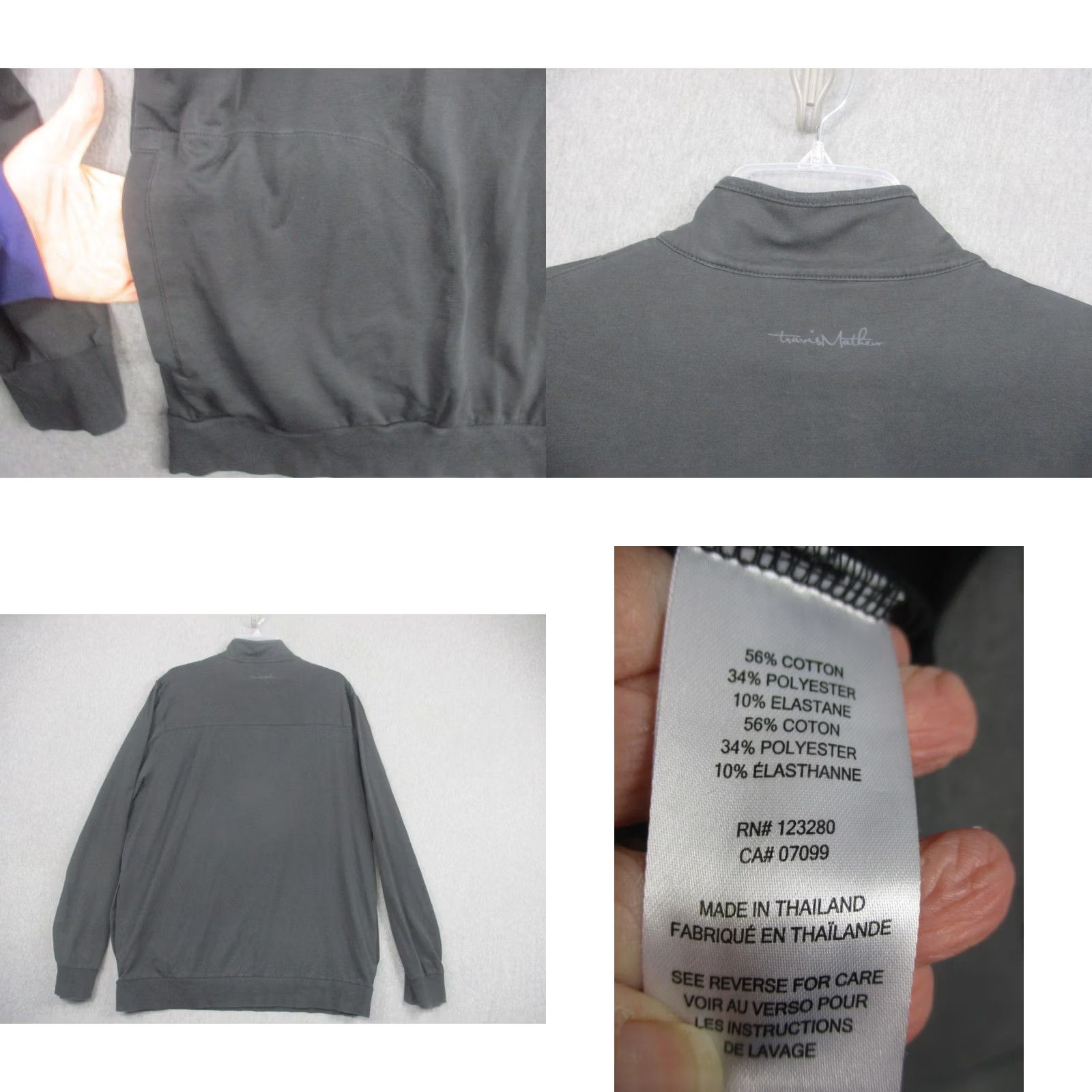 TravisMathew Travis Mathew Pullover Mens XL Gray Striped 1/4 Zip Golf Sweatshirt Mock Neck Size US XL / EU 56 / 4 - 8 Thumbnail