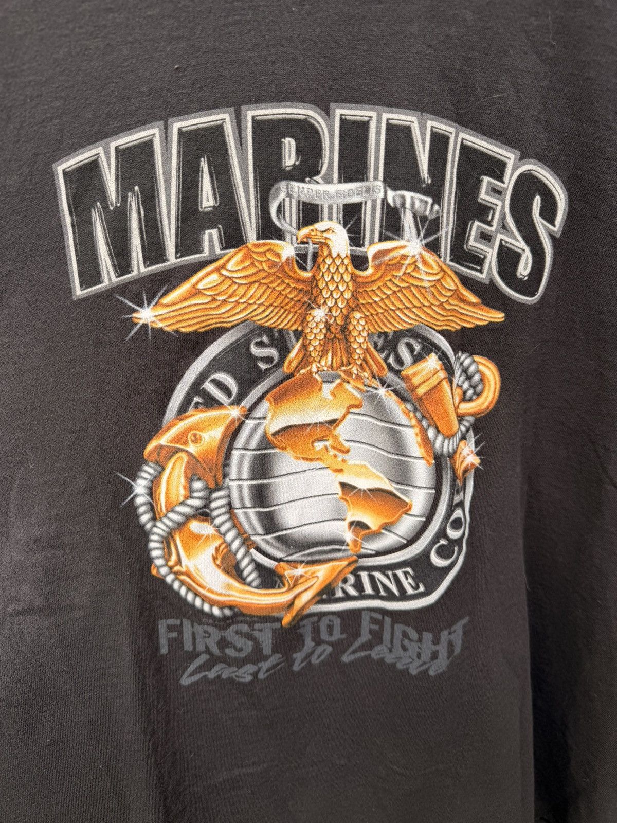 Vintage VTG USMC Marines ‘First to Fight Last to Leave’ tee Size 3XL Size US XXL / EU 58 / 5 - 2 Thumbnail