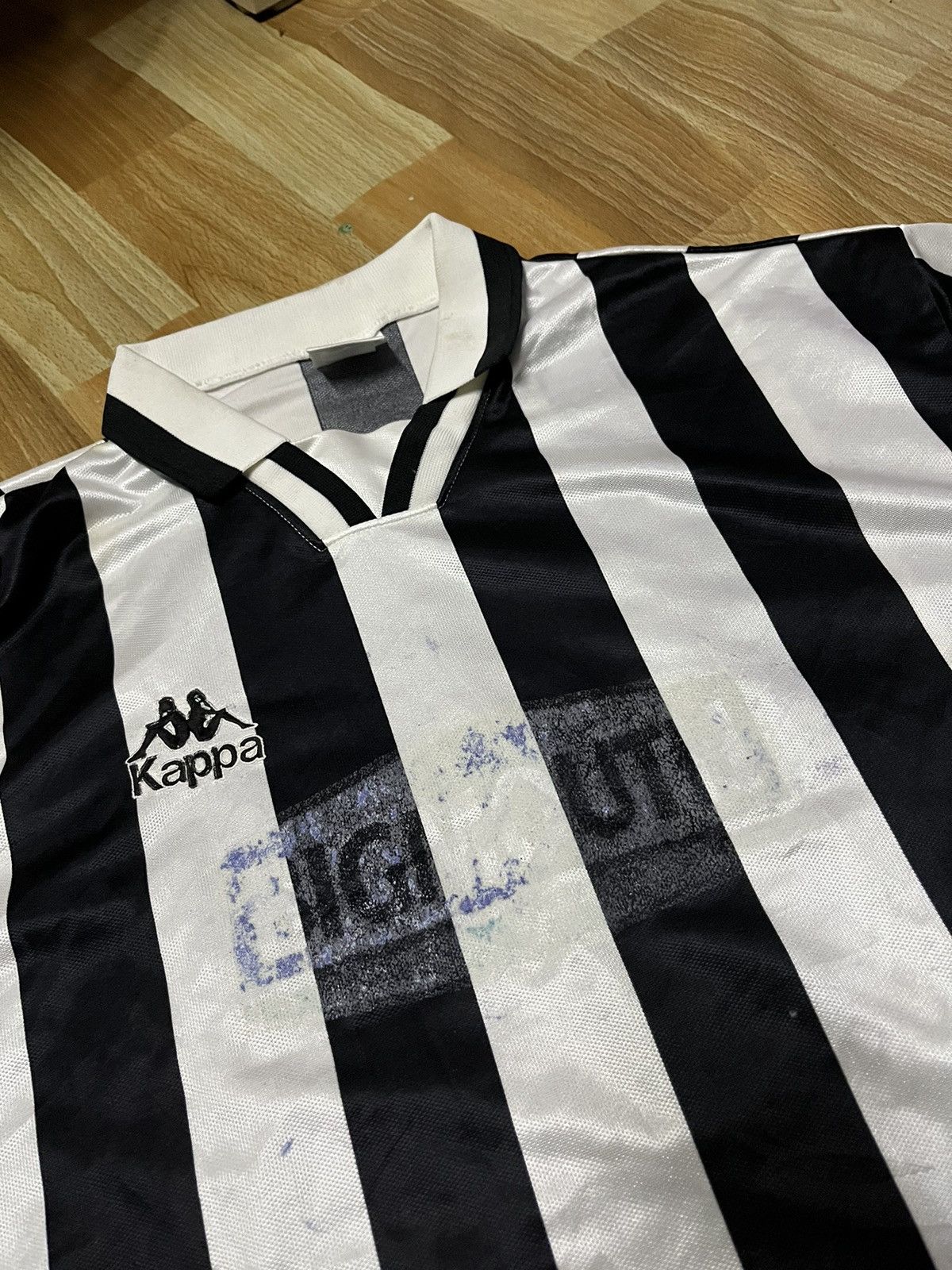 Kappa × Phenix RARE Vintage Kappa Bigmouth No 15 Jail Stripe Jersey 90s Size US L / EU 52-54 / 3 - 3 Thumbnail