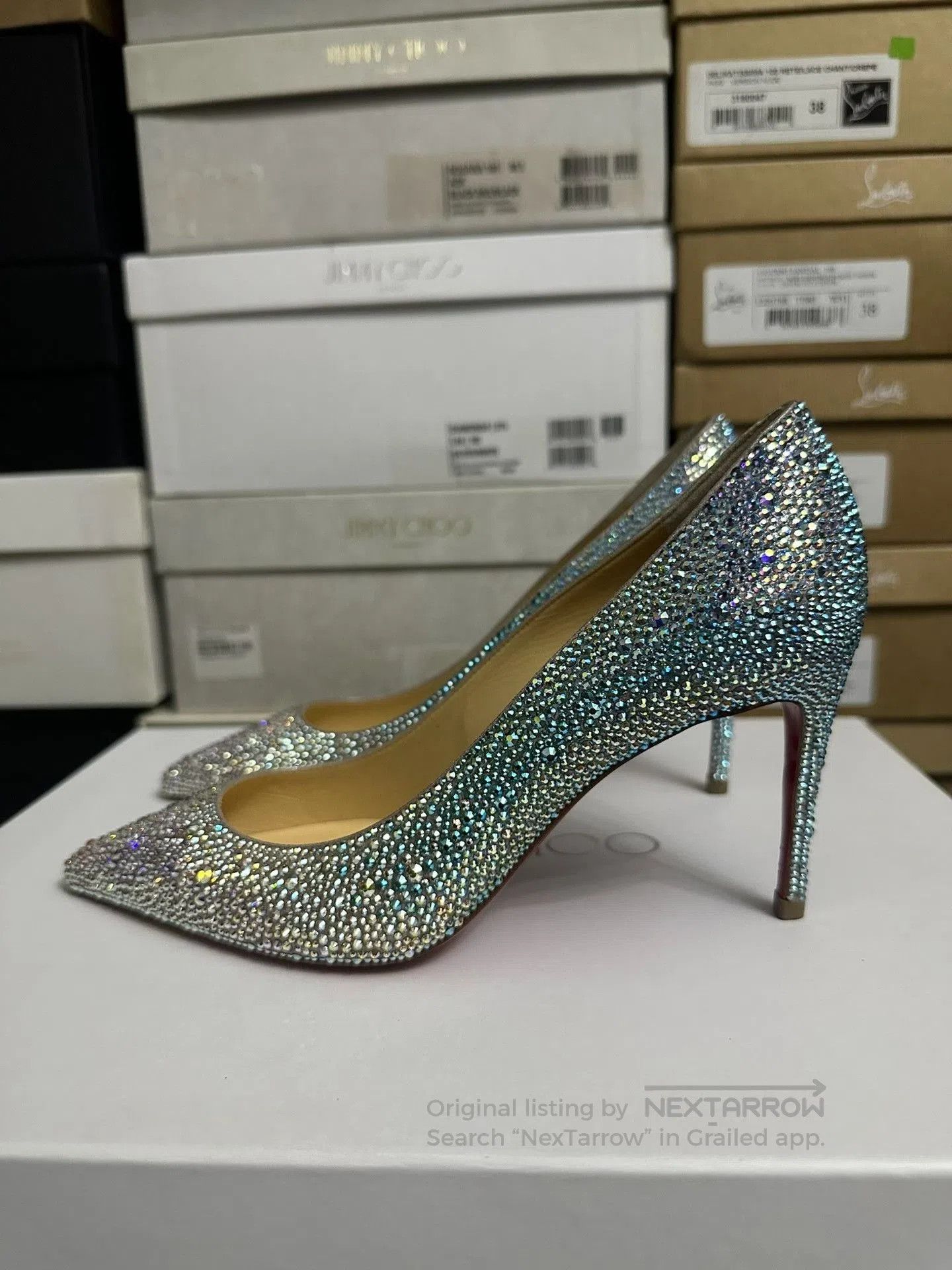 Christian Louboutin Christian Louboutin Mermaid Gradient Crystal Heels. Size US 4 / IT 34 - 5 Thumbnail