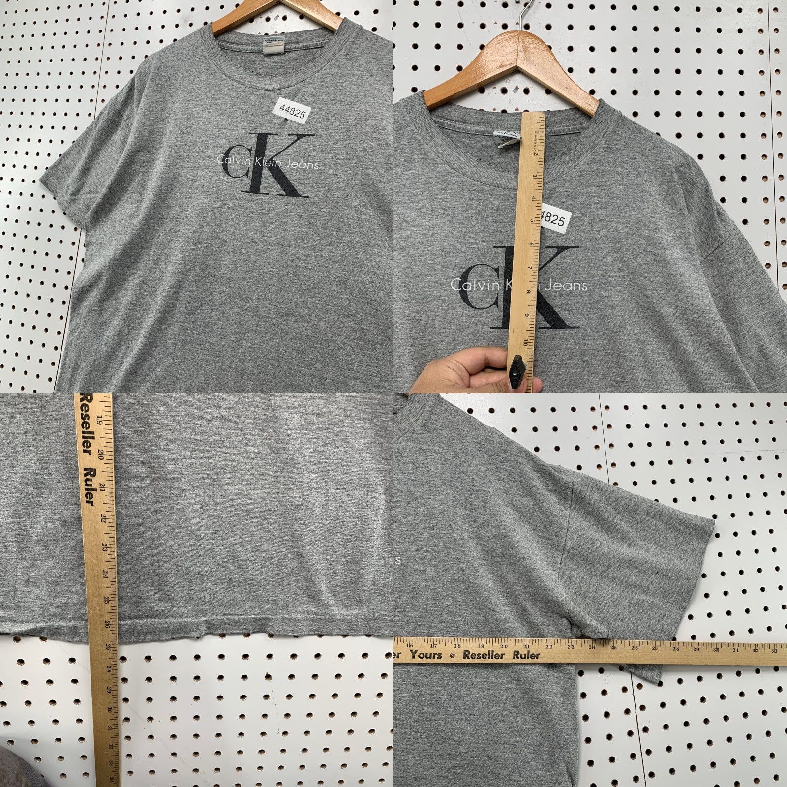 Calvin Klein VINTAGE Calvin Klein Shirt Mens L Gray 90s Distressed Single Stitch USA Logo Cotton T-Shirt Short Sleeve Crew Neck Adult Mens Size US L / EU 52-54 / 3 - 8 Thumbnail