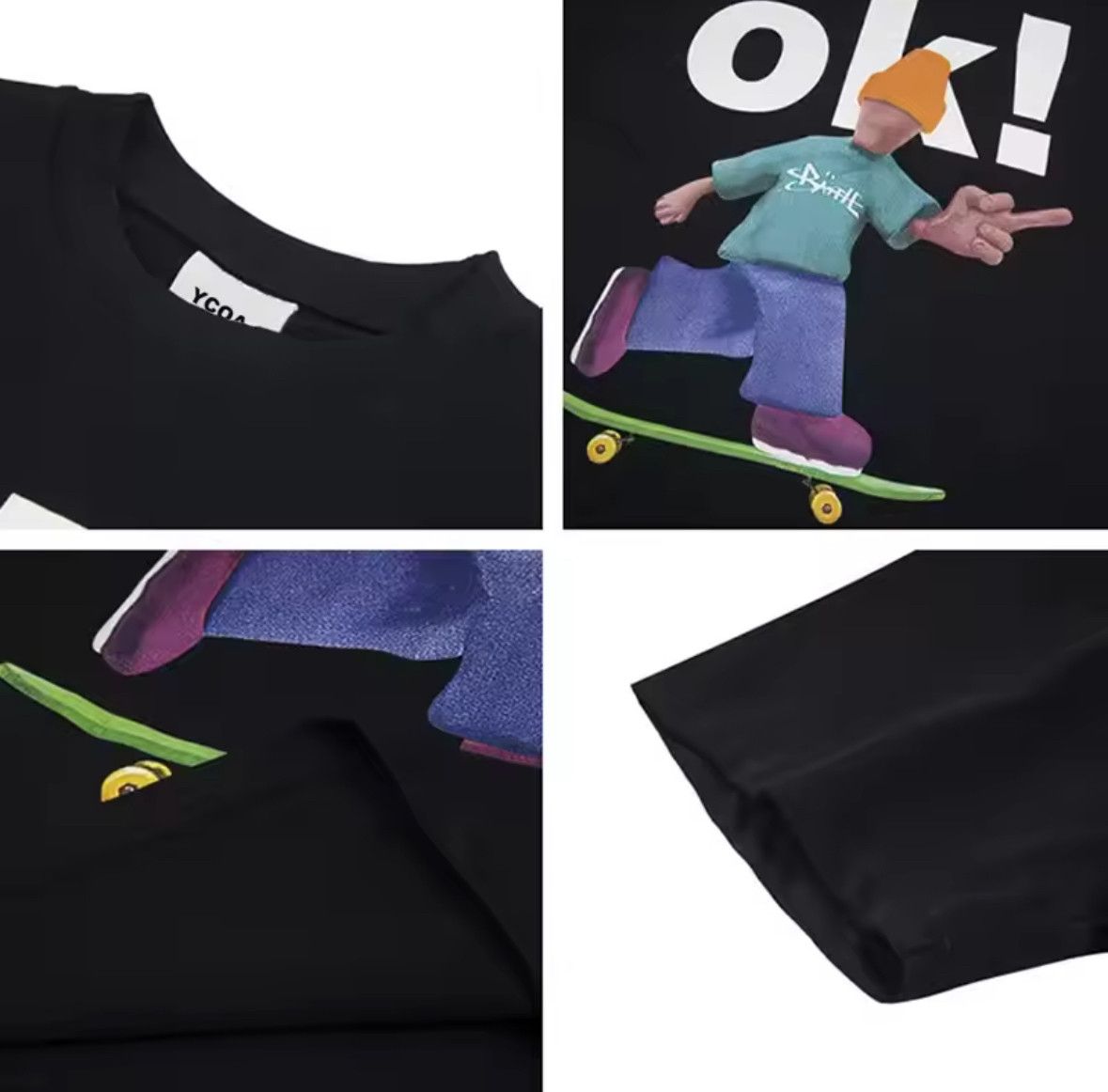 Japanese Brand Streetwear Y2K Vintage OK Skateboard Print T-Shirt Punk Tees Size US L / EU 52-54 / 3 - 3 Thumbnail