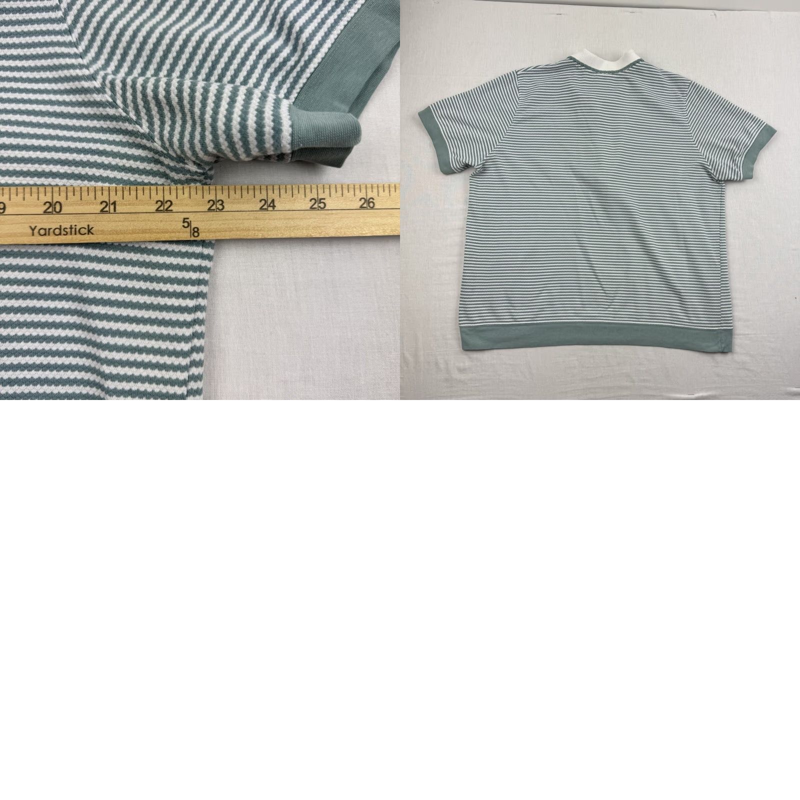 Vintage VINTAGE Floral Polo Shirt Womens XL Green Striped Embroidered 90s Y2K Floral Polo Shirt Womens XL Green Embroidered Short Sleeve Zip Collared Vintage Size XL / US 12-14 / IT 48-50 - 8 Thumbnail