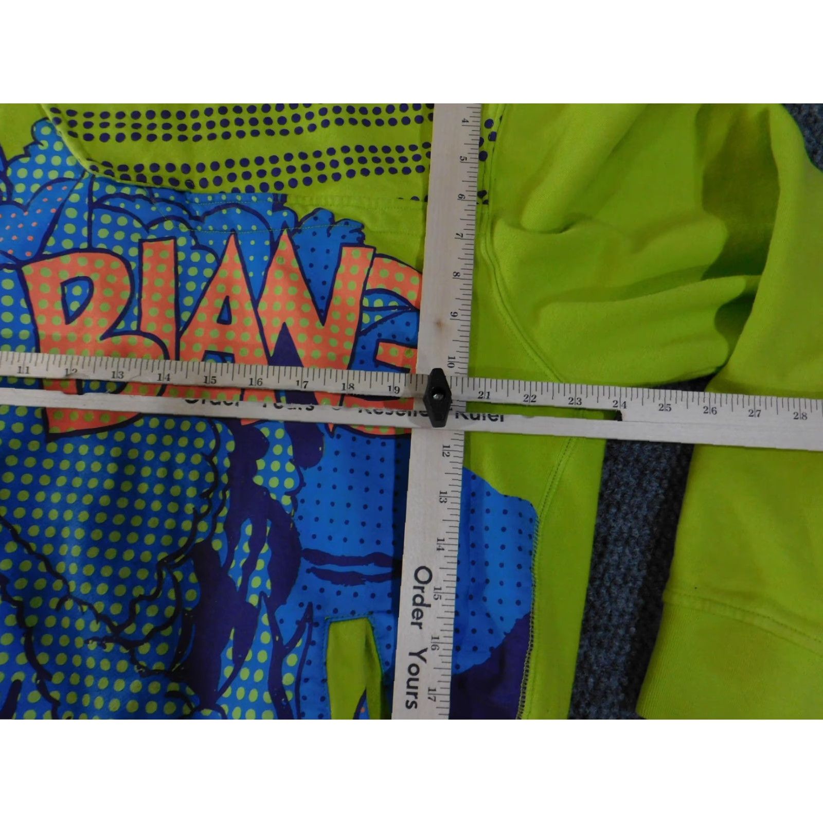 Akademiks Akademiks Hoodie Mens 3XL Neon Green Pullover Graphic BLANG Snap Neck Blue Lined Size US XXL / EU 58 / 5 - 6 Thumbnail