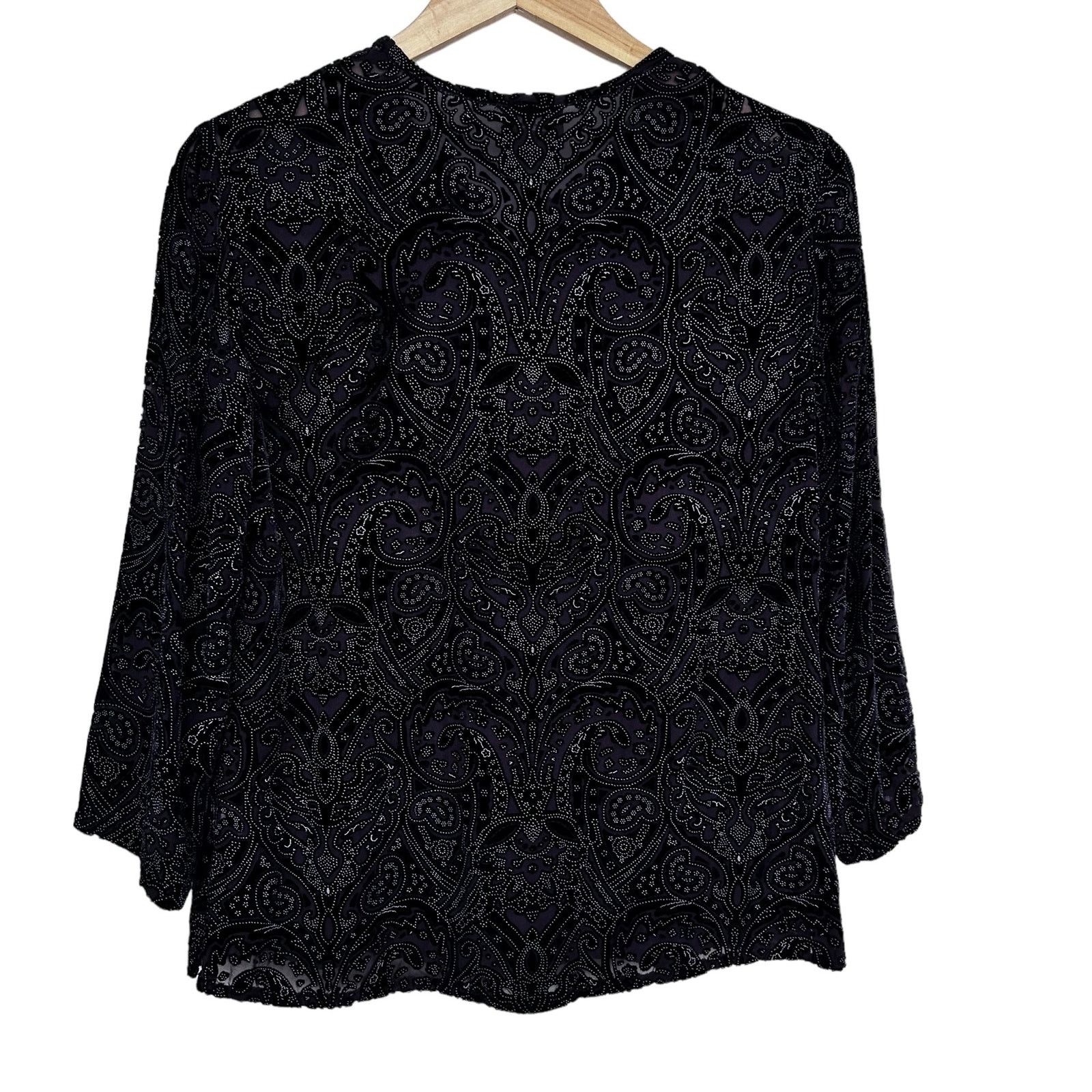 Other Citron Santa Monica Black Paisley Silk Blend Blouse Sz XS Size XS / US 0-2 / IT 36-38 - 5 Thumbnail