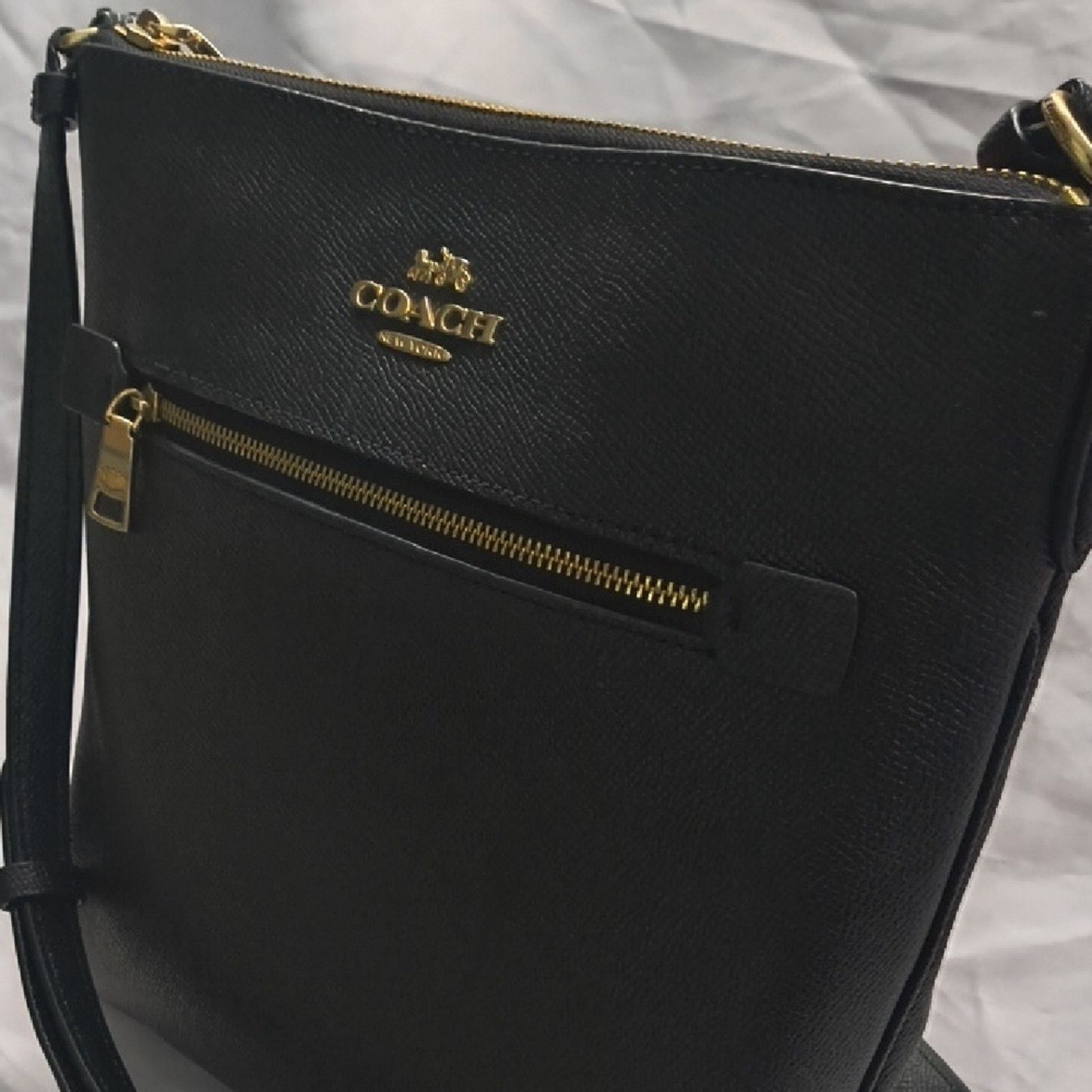 Coach Coach Black Leather Rowan File Bag Crossbody Size ONE SIZE - 7 Thumbnail