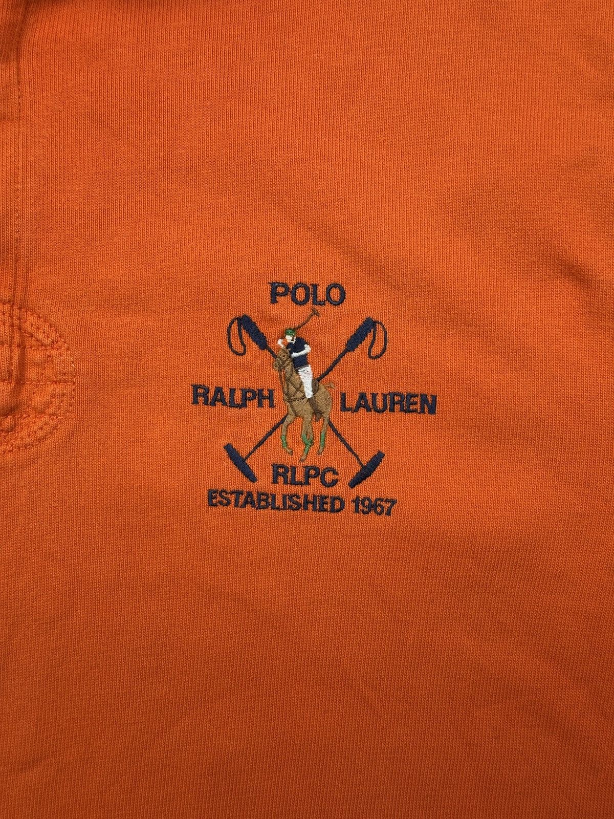 Polo Ralph Lauren Polo Ralph Lauren RLPC Orange Long Sleeve Rugby Shirt 90s Size US XL / EU 56 / 4 - 2 Thumbnail
