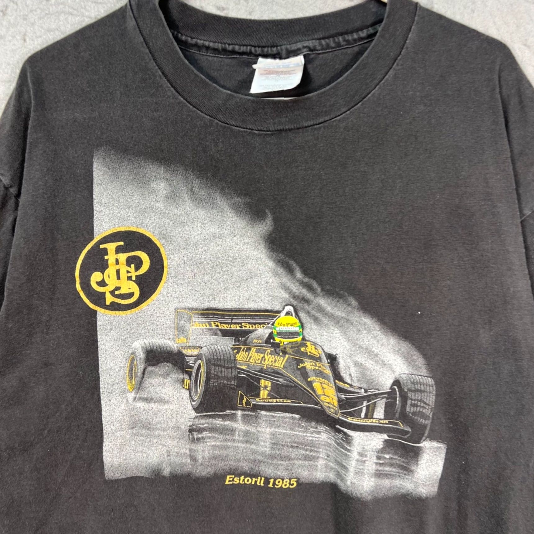 Hanes VINTAGE Ayrton Senna Formula 1 John Player Special Estoril 1985 T Shirt XL Black Hanes Men Crew Neck Short Sleeve Graphic All Seasons Shirt Mens XL Size US XL / EU 56 / 4 - 4 Thumbnail