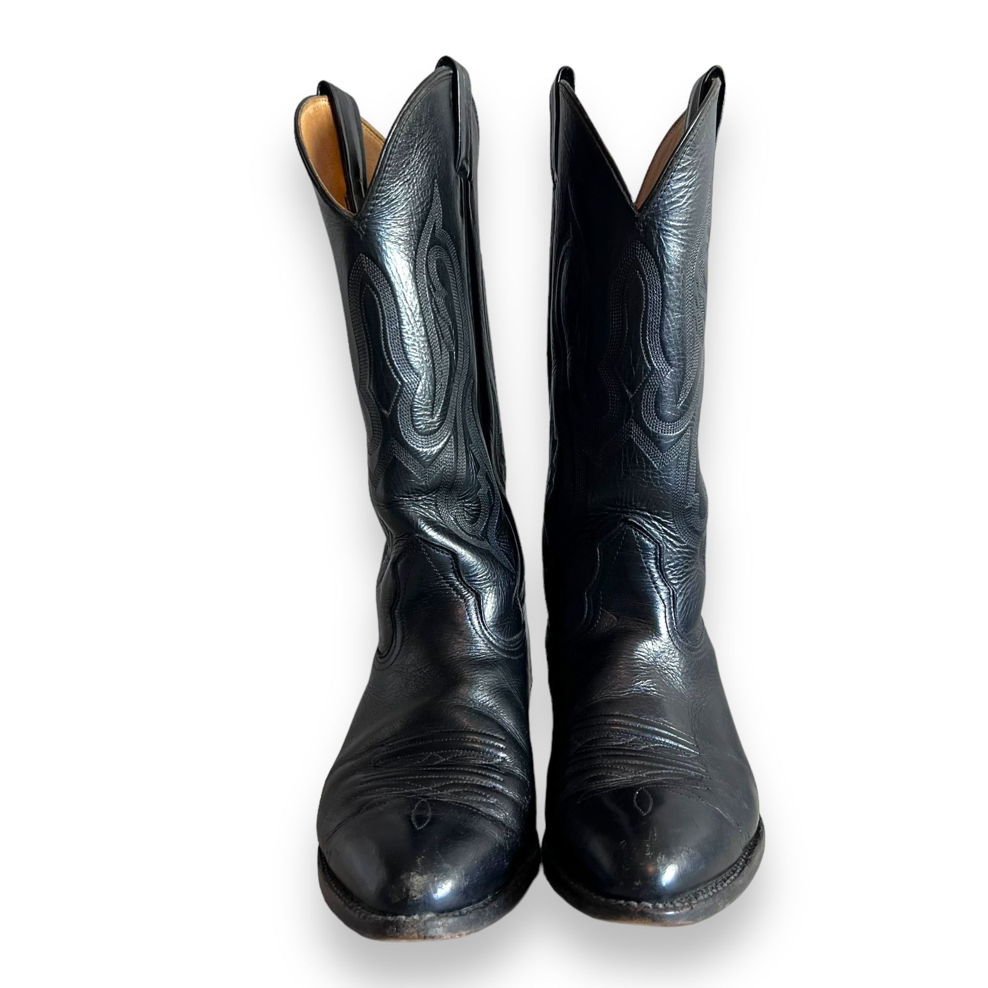 Nocona Boots Vintage Nocona Cowboy Boots Black Leather Size 8.5 E Size US 8.5 / EU 41-42 - 2 Thumbnail