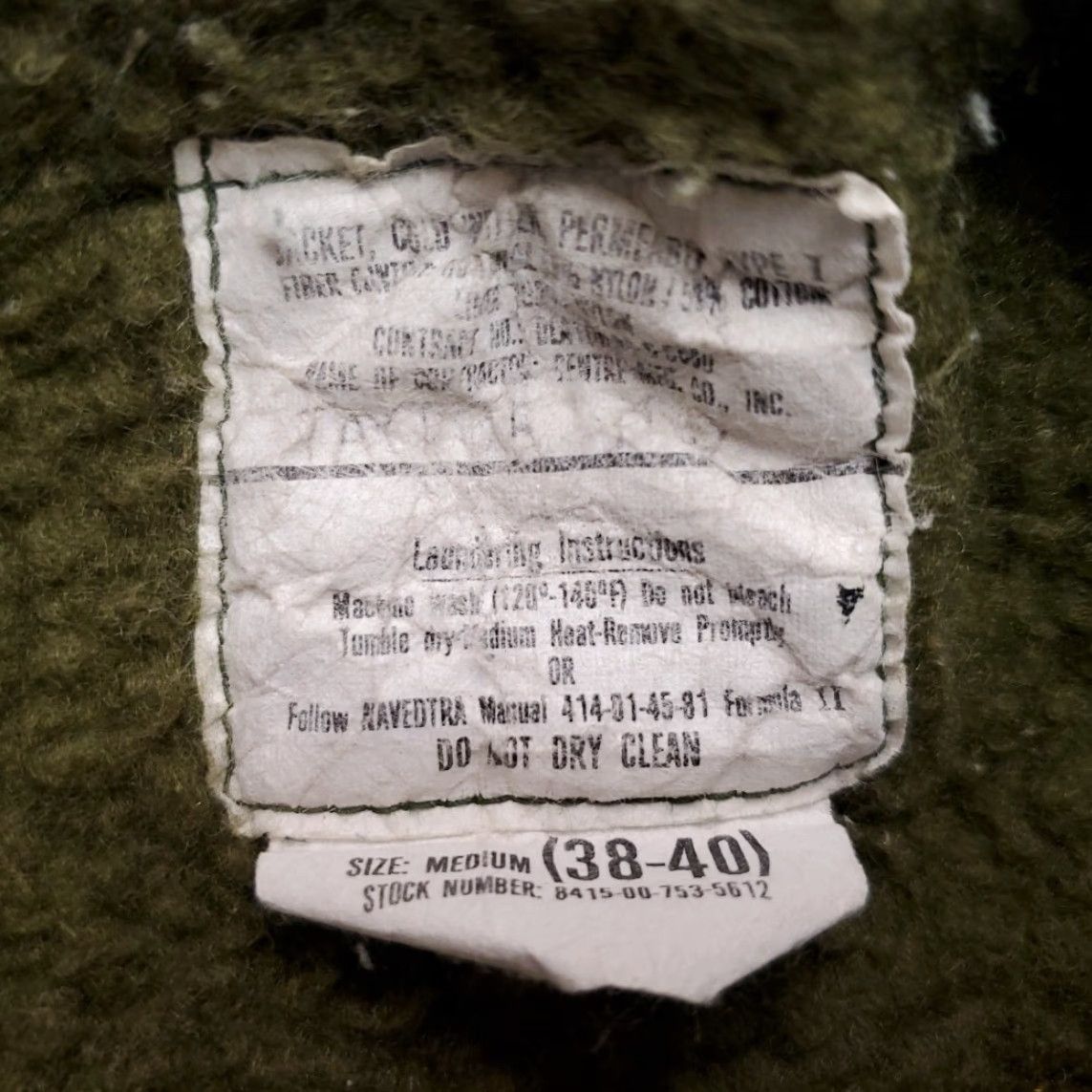 Vintage VINTAGE Military Jacket Mens M Green Navy Deck Jacket Solid Cotton Blend Button Zip 1970s USA - 70s M Mens Size US M / EU 48-50 / 2 - 7 Thumbnail