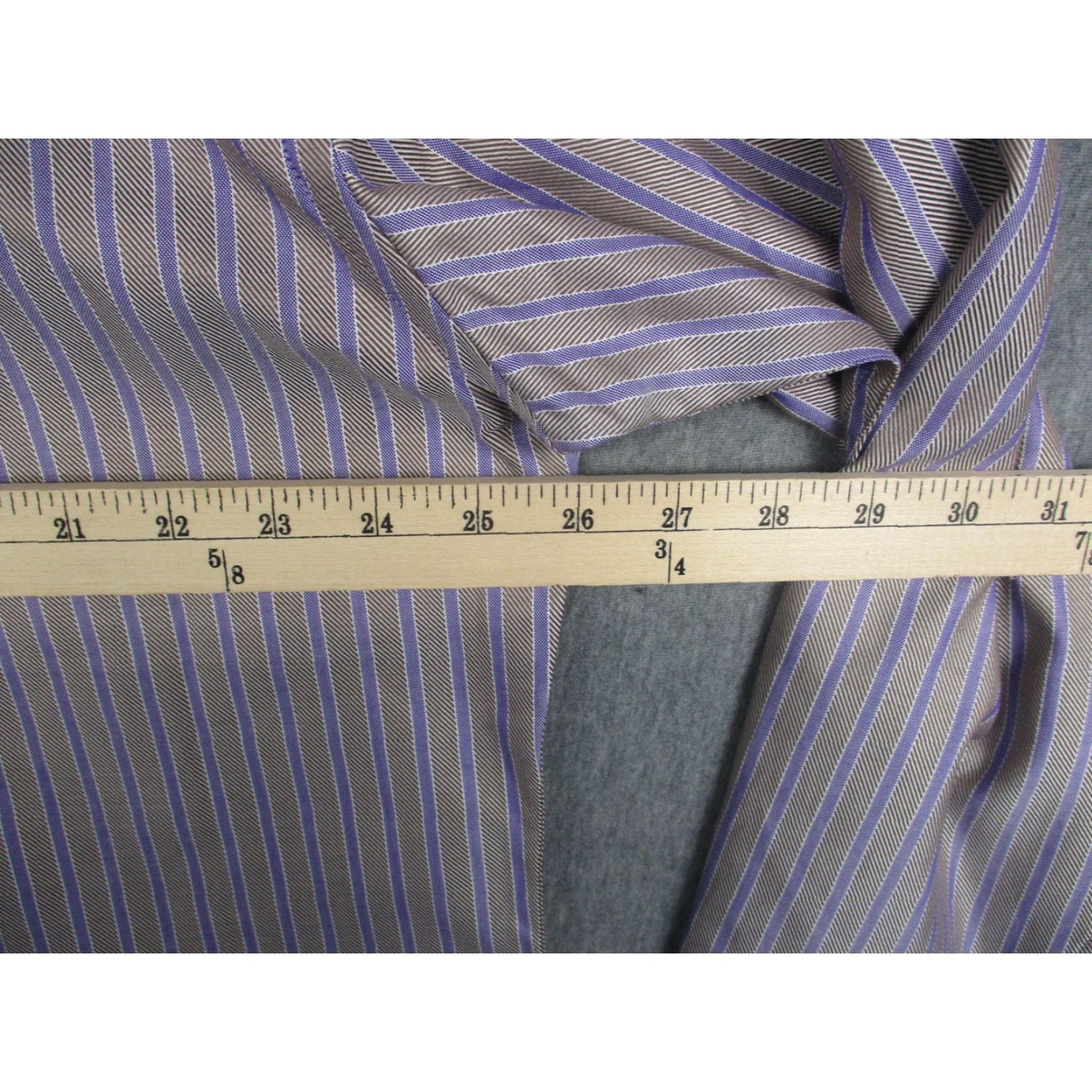 Robert Graham Robert Graham Shirt Mens 2XL Purple Striped Button Down Contrast Floral Cuffs Size US XXL / EU 58 / 5 - 7 Thumbnail