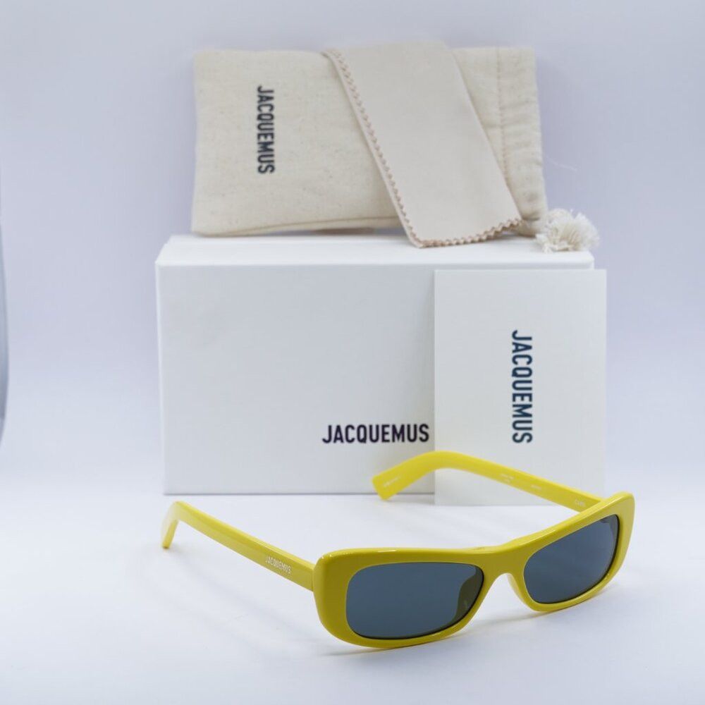 Jacquemus Jacquemus Capri Rectangular Sunglasses Yellow\Grey Size ONE SIZE - 4 Thumbnail