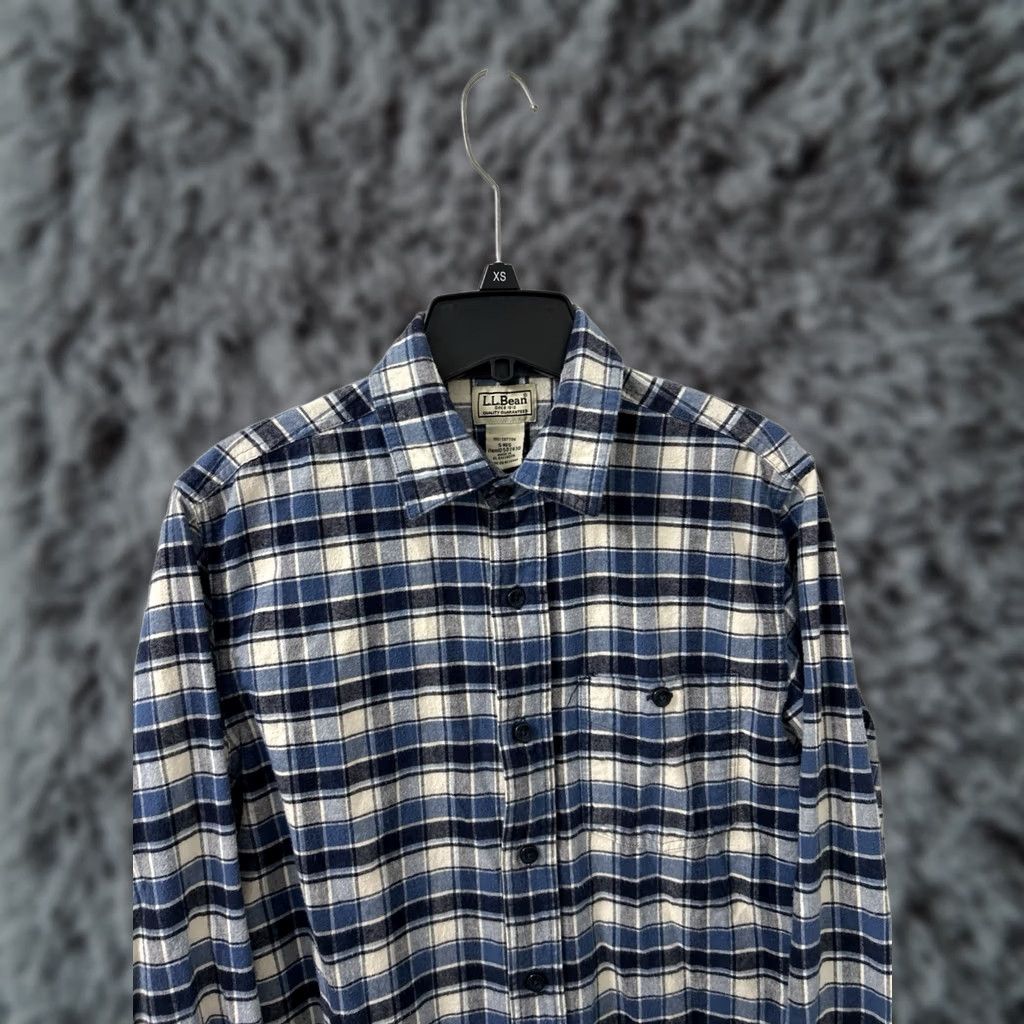Vintage LL Bean Button-Down Shirt Mens S Blue Plaid Flannel 100% Cotton Casual Long Sleeve Pocketed 29" QTY Regular Fit Vintage No Size US S / EU 44-46 / 1 - 1 Thumbnail