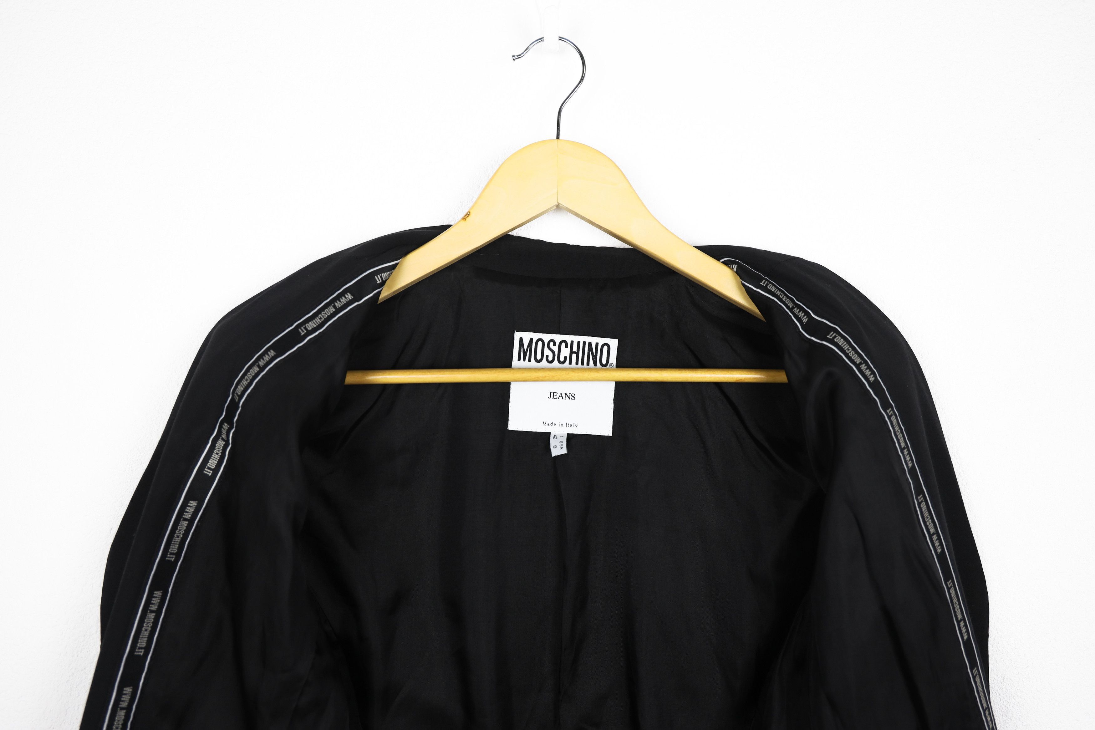 Moschino × Vintage Womens Moschino Сhiffon Reflective Details Blazer Jacket Size S / US 4 / IT 40 - 9 Thumbnail