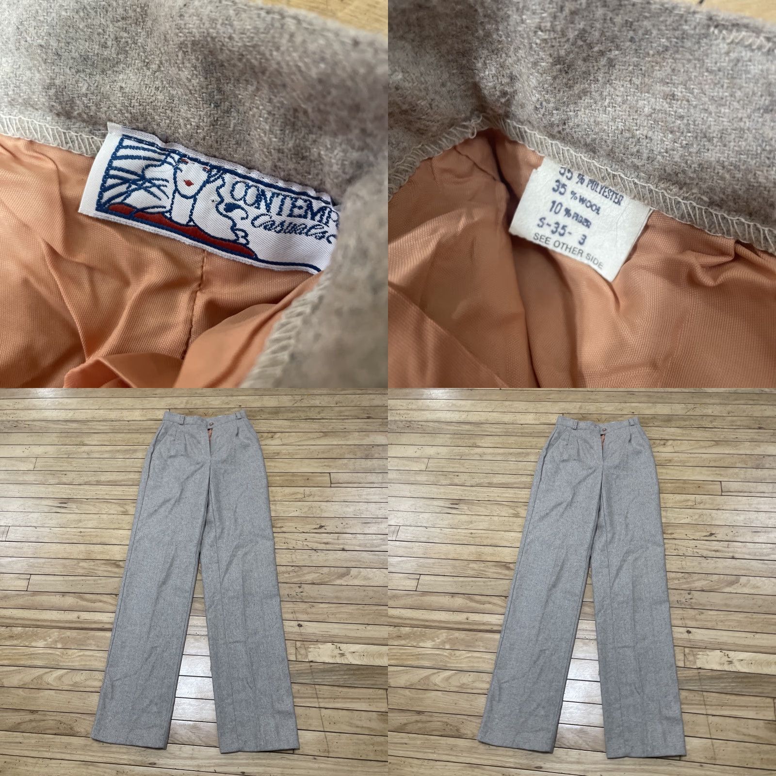 Vintage VINTAGE Contempo Wool Pants Women 22x33 Cream Tweed Old Money S-35- 3 Contempo Size 40" / US 18 - 11 Thumbnail