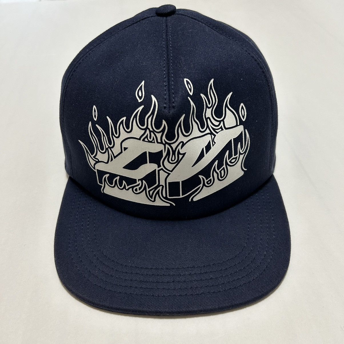 image of Louis Vuitton Virgil Abloh Casquette Fire Cap in Navy, Men's