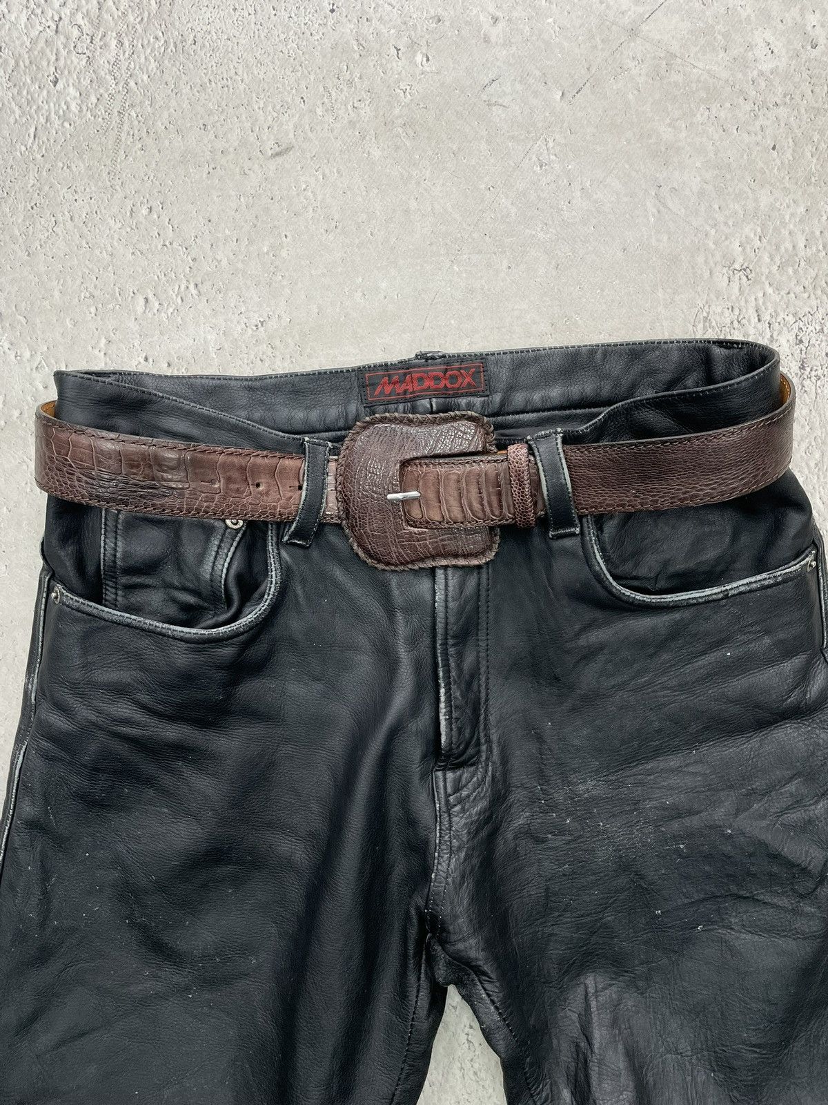 14th Addiction Rare 14th addiction ostrich leather reptiles house belt Size ONE SIZE - 11 Thumbnail