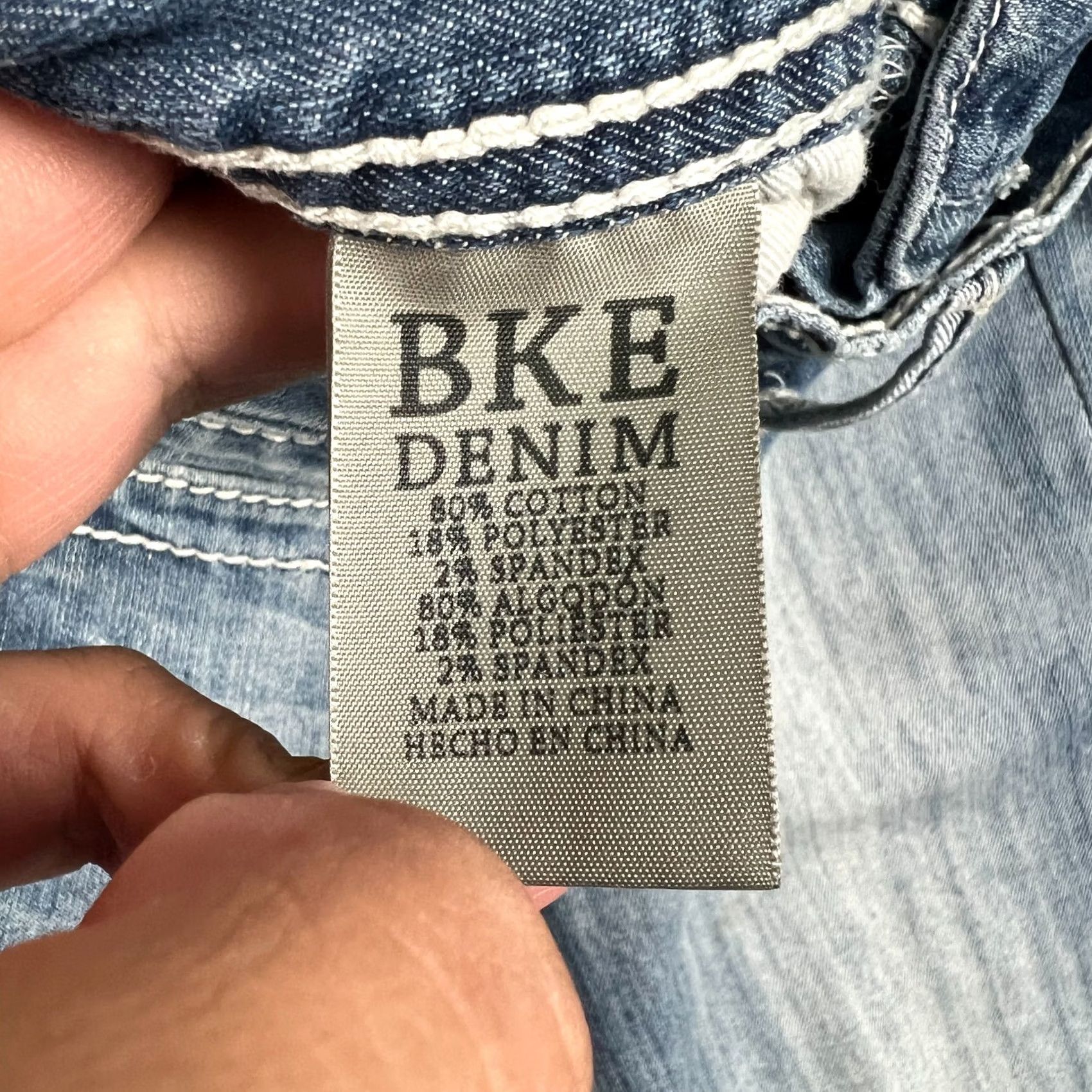 Vintage Buckle BKE Carter Jeans Stretch Denim 30x31 Men Blue Pants Thick Stitch Size US 30 / EU 46 - 4 Thumbnail