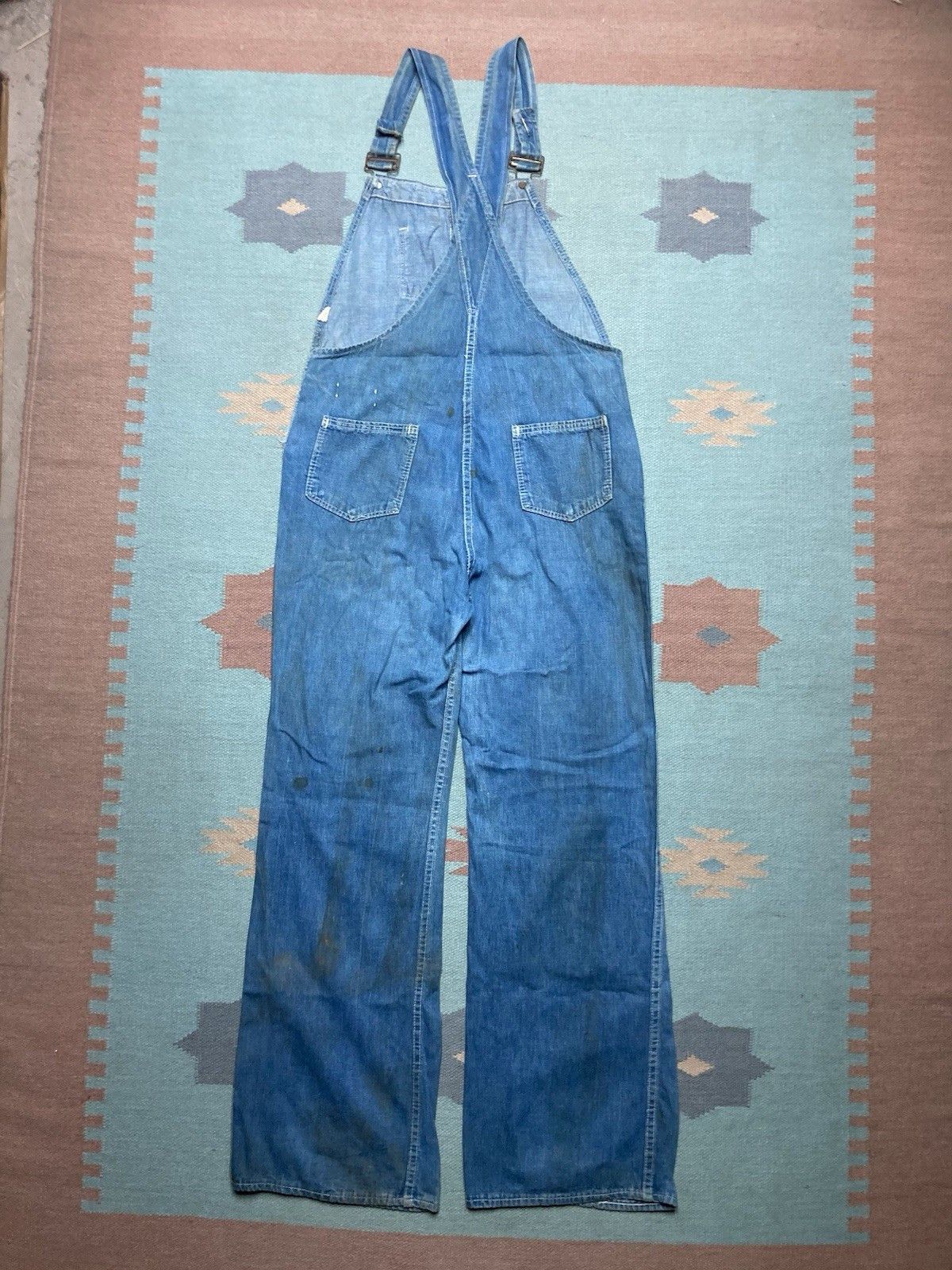 Vintage 60s sweet Orr denim overalls ace of spades faded farm 33x32 Size US 33 - 8 Thumbnail