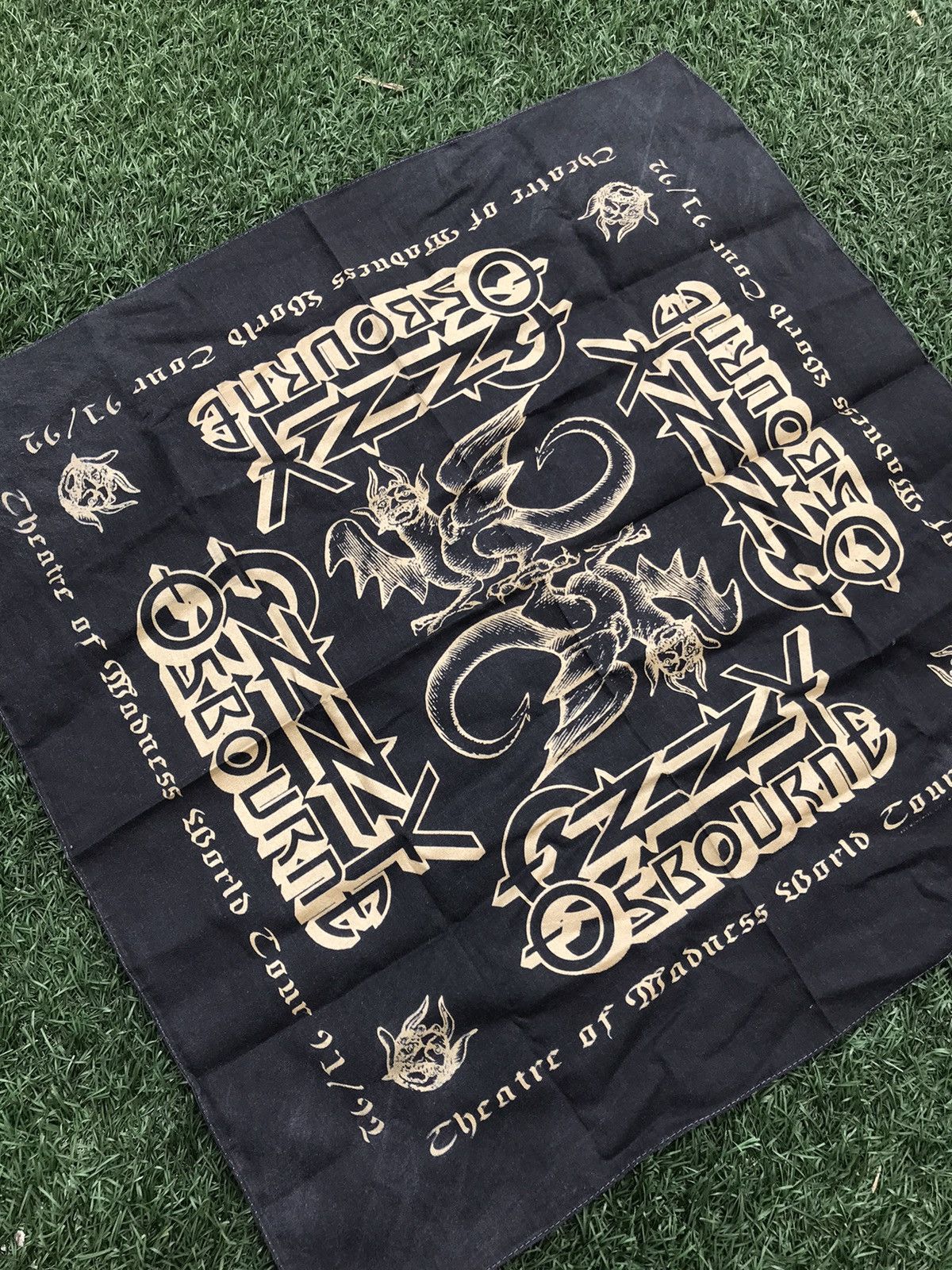 Ozzy Osbourne Vintage 90s Ozzy Osbourne Tour Bandana Scarf Shirt Size ONE SIZE - 2 Thumbnail