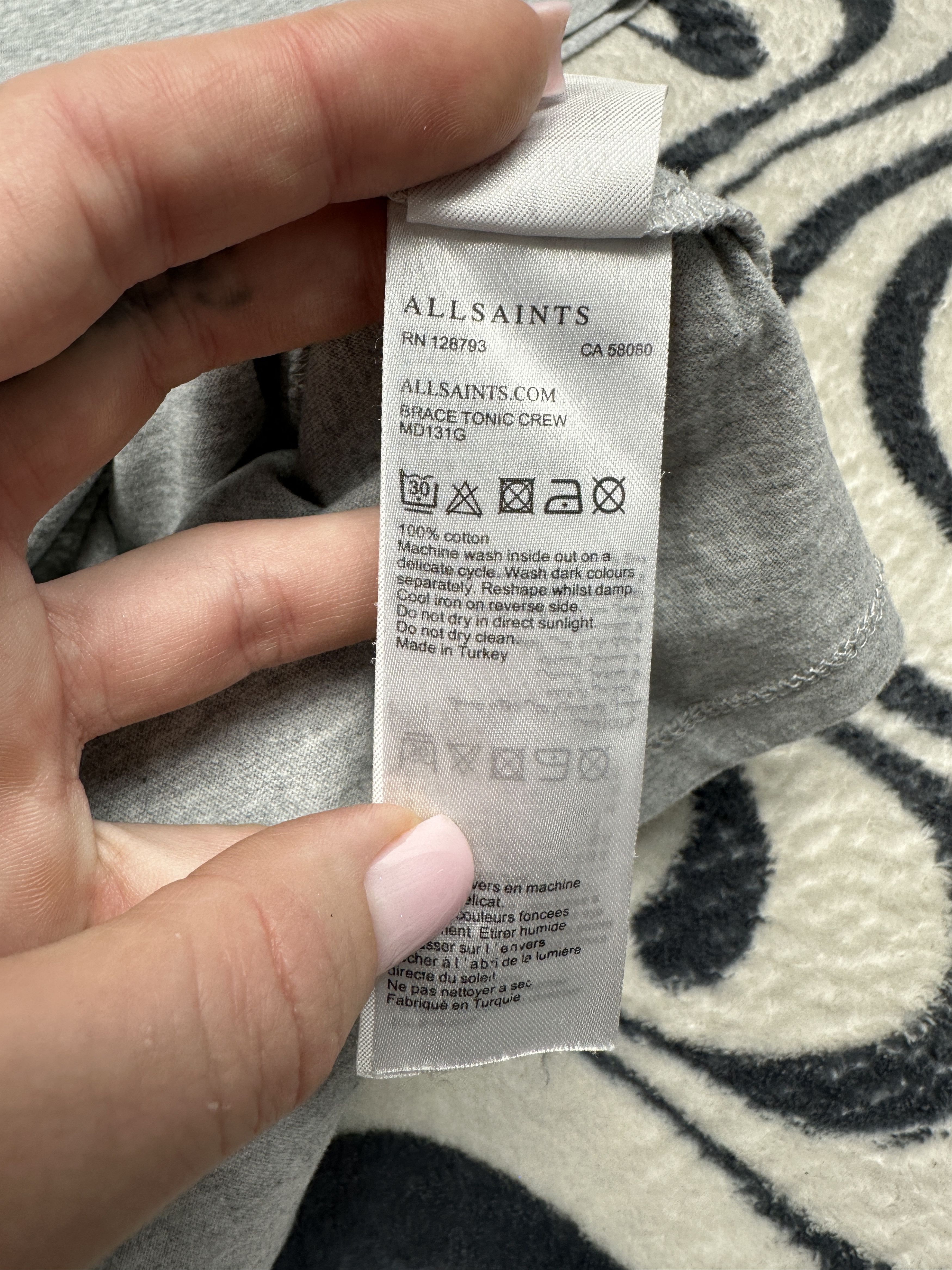 Allsaints AllSaints Mens Brace Tonic Crew Neck T-Shirt Tee Size US M / EU 48-50 / 2 - 5 Thumbnail