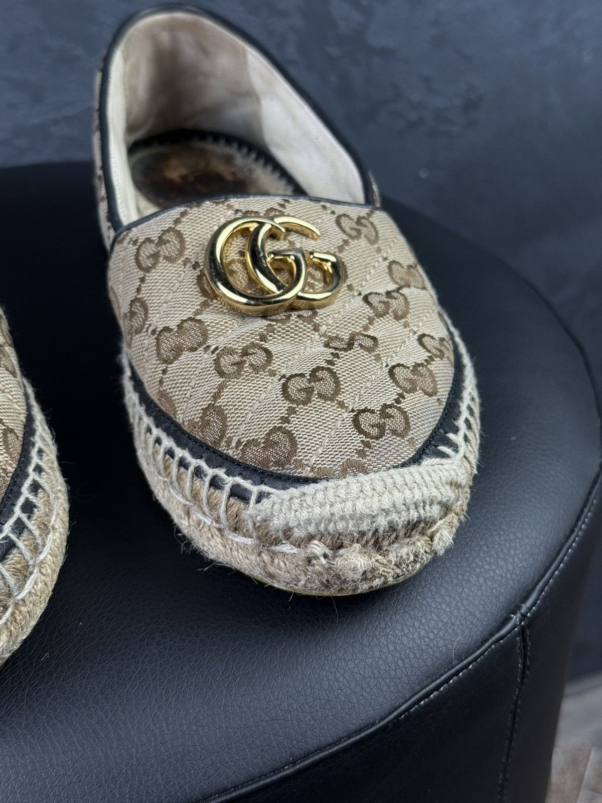 Gucci Gucci GG Supreme Canvas Monogram Espadrille Flats Slip Ons Size US 6 / IT 36 - 8 Thumbnail