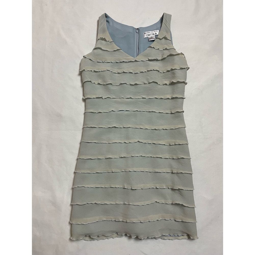 Other Chetta B Baby Blue Silk Ruffle Mini Dress Size 6 Size M / US 6-8 / IT 42-44 - 5 Thumbnail