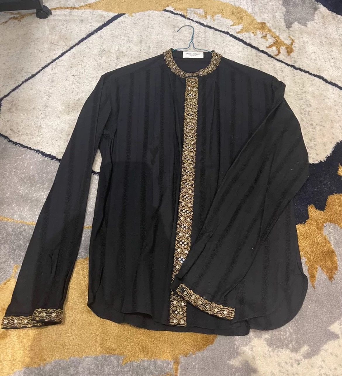 Saint Laurent Paris Saint Laurent ysl Palace Ribbon Diamond Printed Shirt Grailed