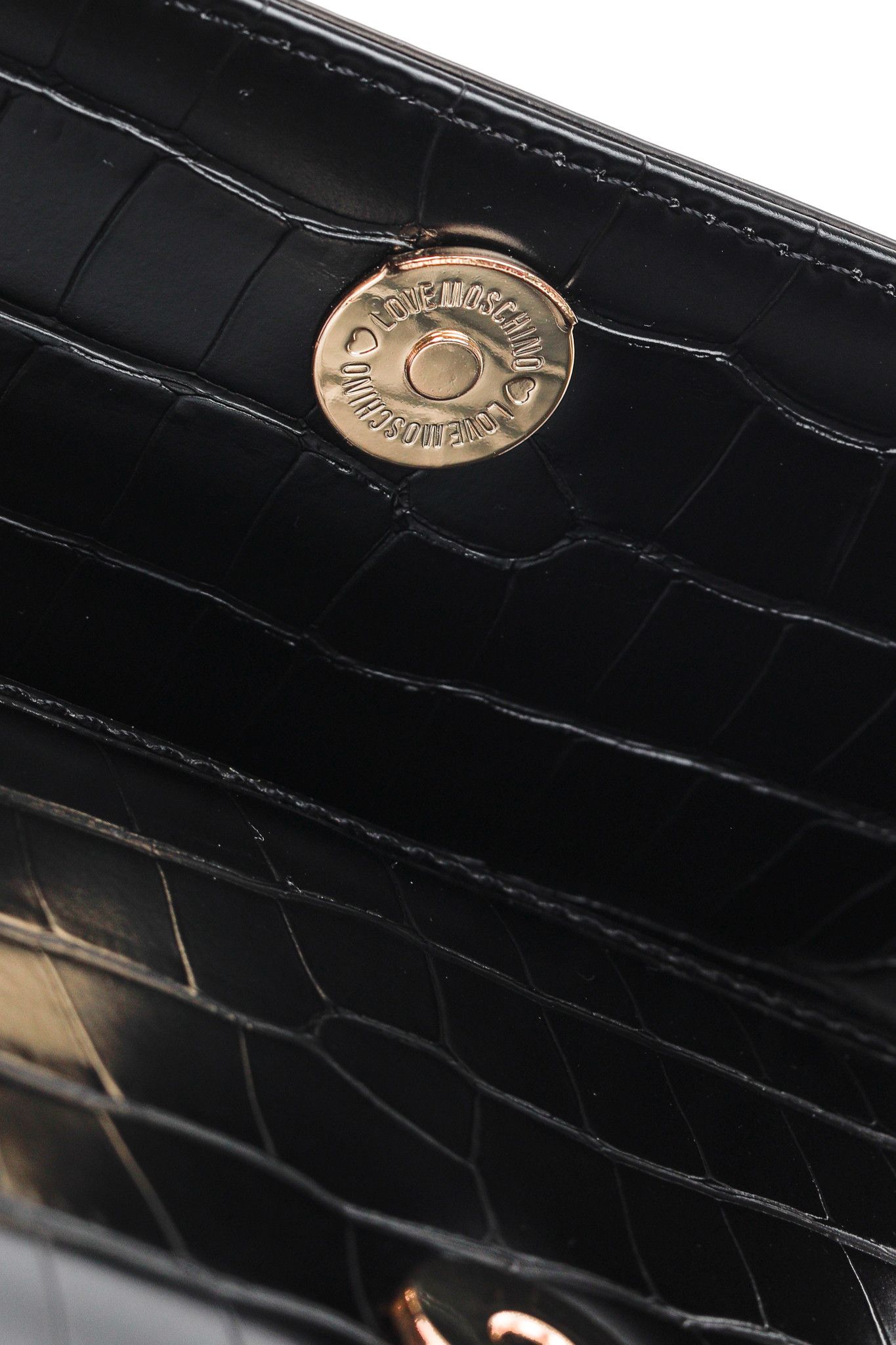 Love Moschino Love Moschino Nero PU Croco Flap Crossbody Bag Size ONE SIZE - 9 Thumbnail