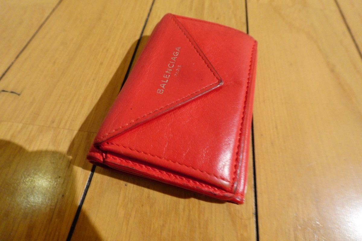 Balenciaga Balenciaga Red Leather Trifold Wallet Size ONE SIZE - 12 Thumbnail
