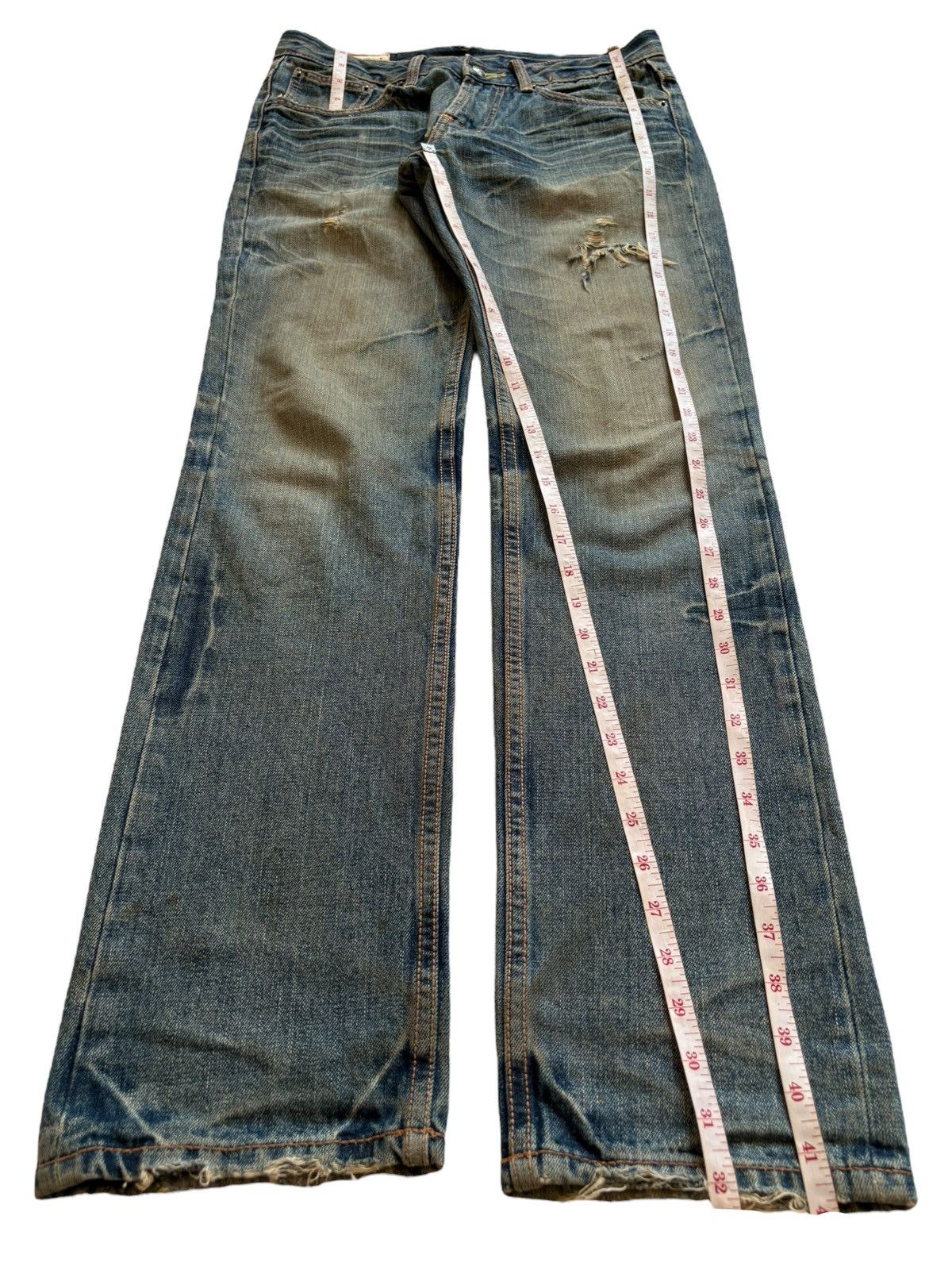 Japanese Brand Vintage Japanese Brand Rusty Mud Wash Ripped Jeans Size US 31 - 14 Thumbnail