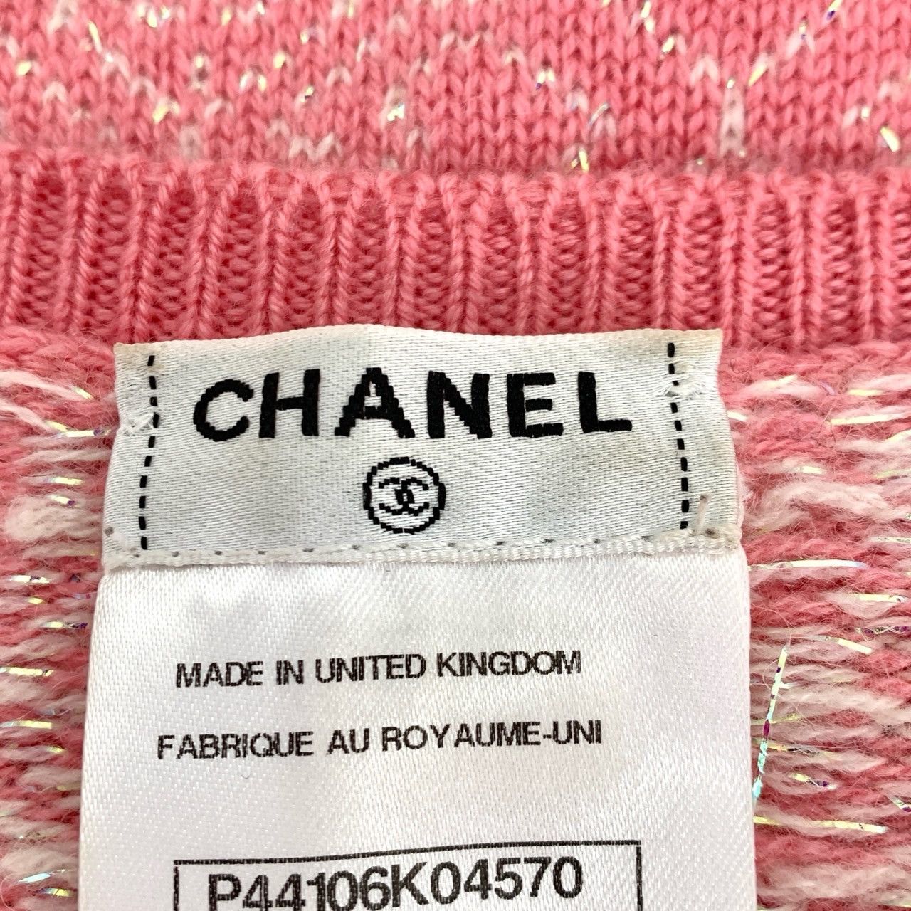Chanel Chanel Knitwear Pink Gem-Tweed Cashmere Sweater (Size L) Size L / US 10 / IT 46 - 2 Thumbnail
