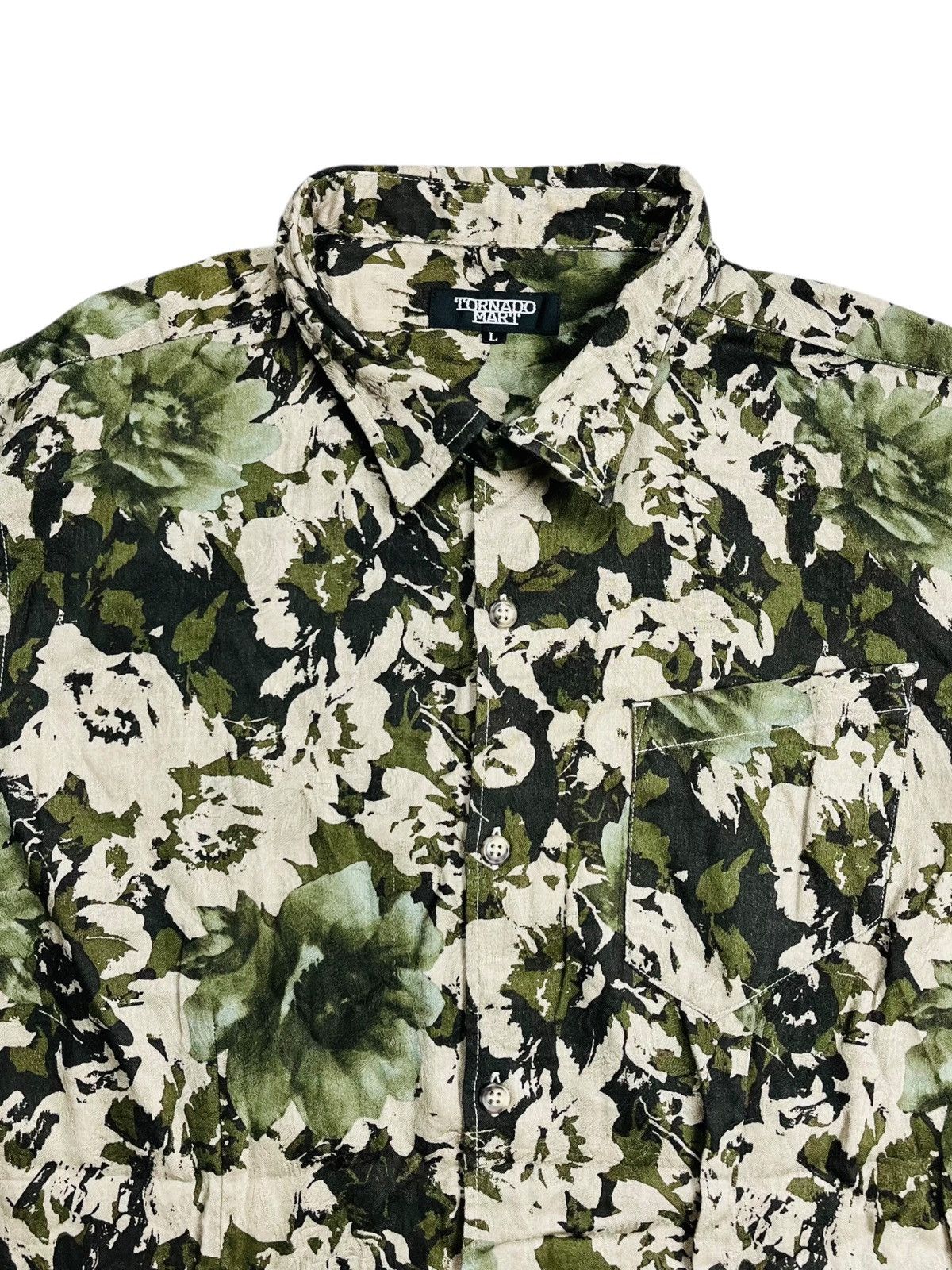 BUFFALO BOBS 2000s Tornado Mart - LSD Flower Camo Shirt Size US M / EU 48-50 / 2 - 3 Thumbnail