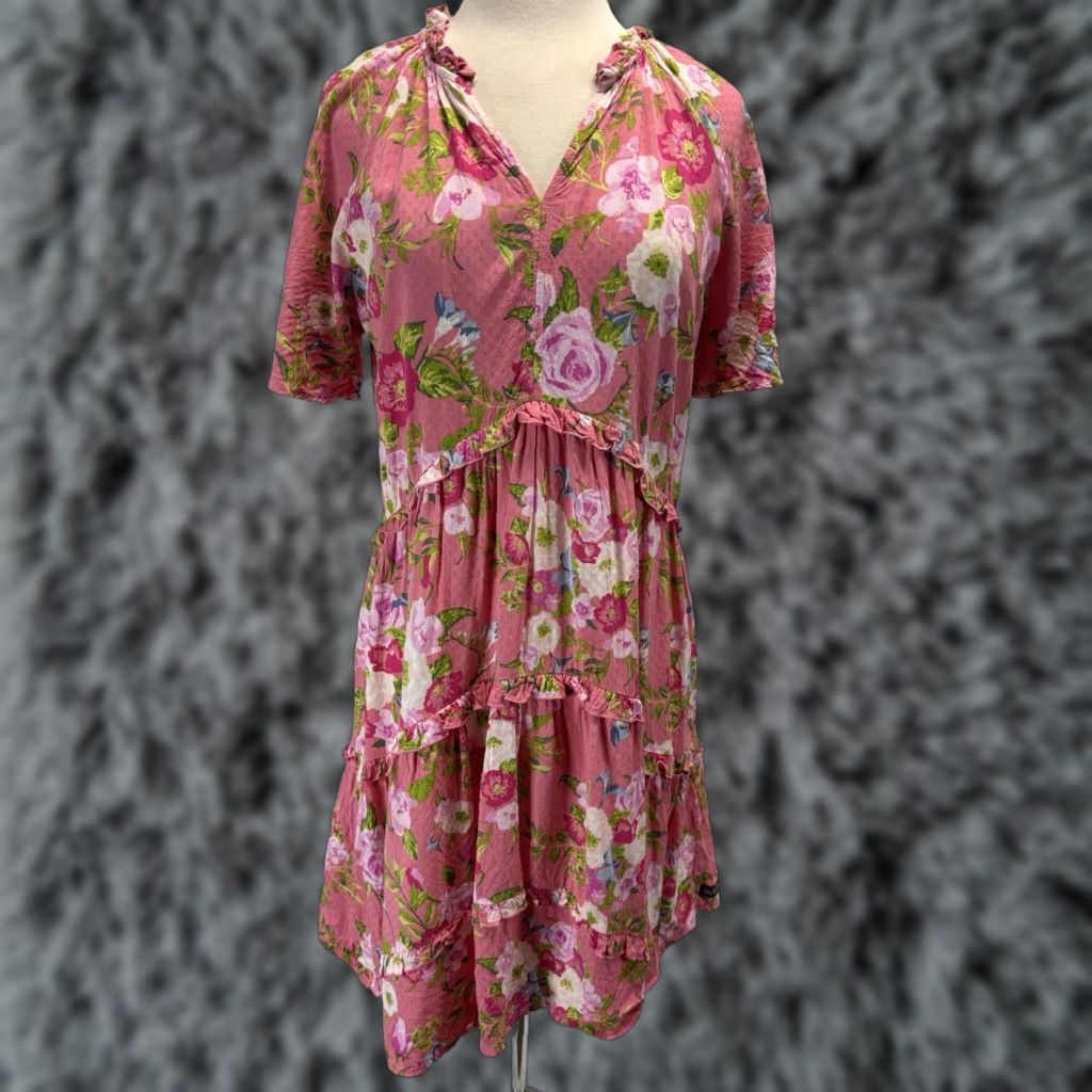 Vintage Matilda Jane Enchanted Garden Fresh Florals Ruffle Sleeve Tiered Dress Large Size S / US 4 / IT 40 - 1 Thumbnail