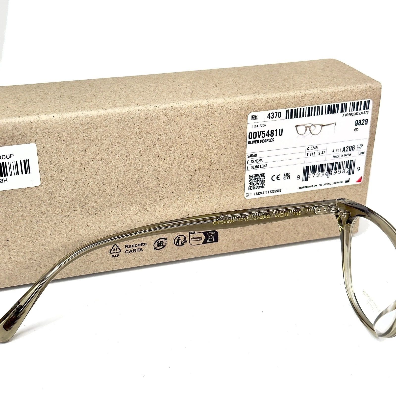 Oliver Peoples OLIVER PEOPLES OV5481U Crystal Sencha SADAO 5481 Eyeglass Size ONE SIZE - 10 Thumbnail